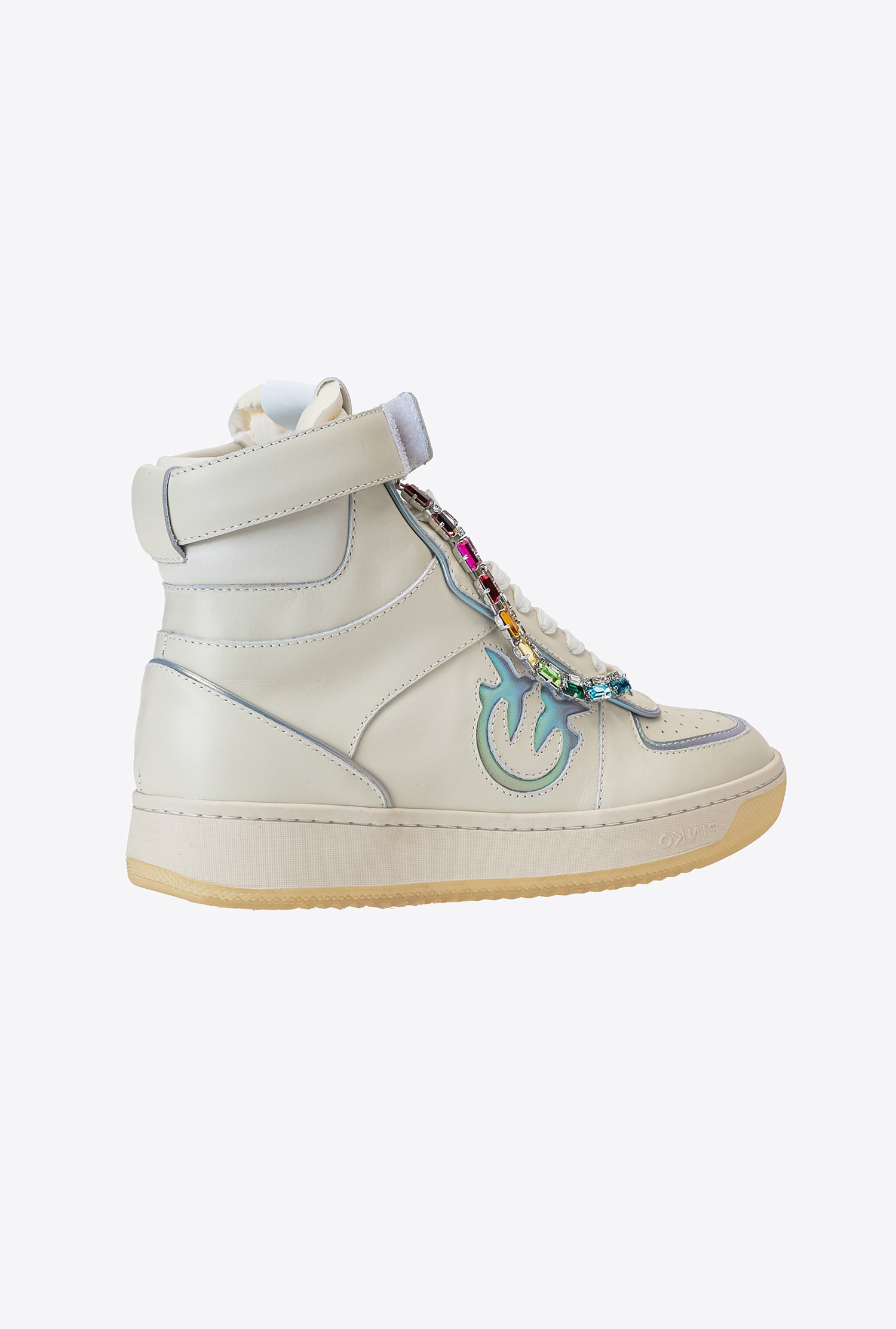 High-top sneakers with jewel detail