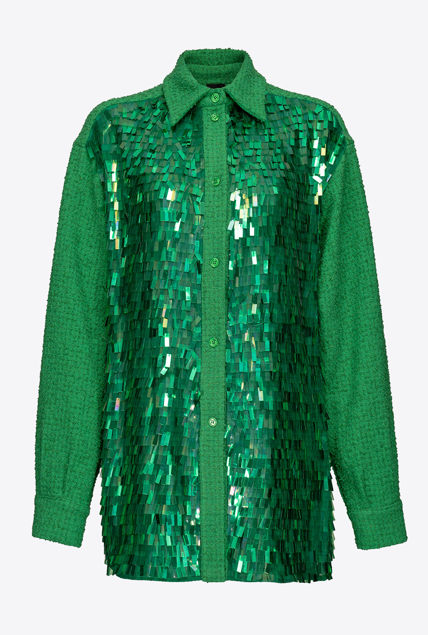 Shirt with square-shaped sequins