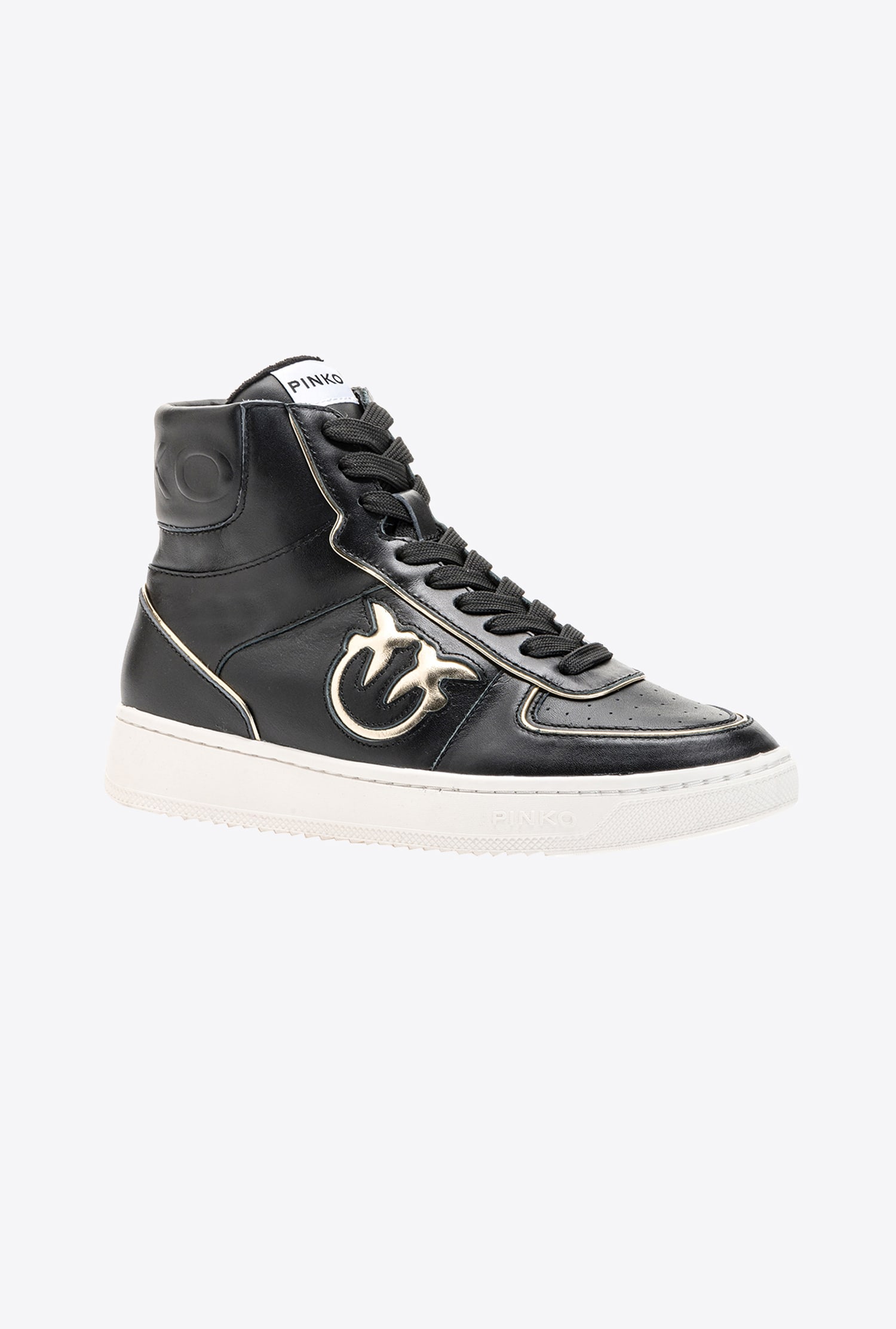 Leather high-top trainers