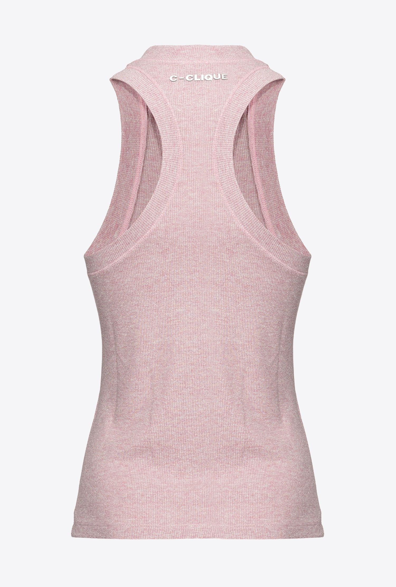 Ribbed lurex vest top