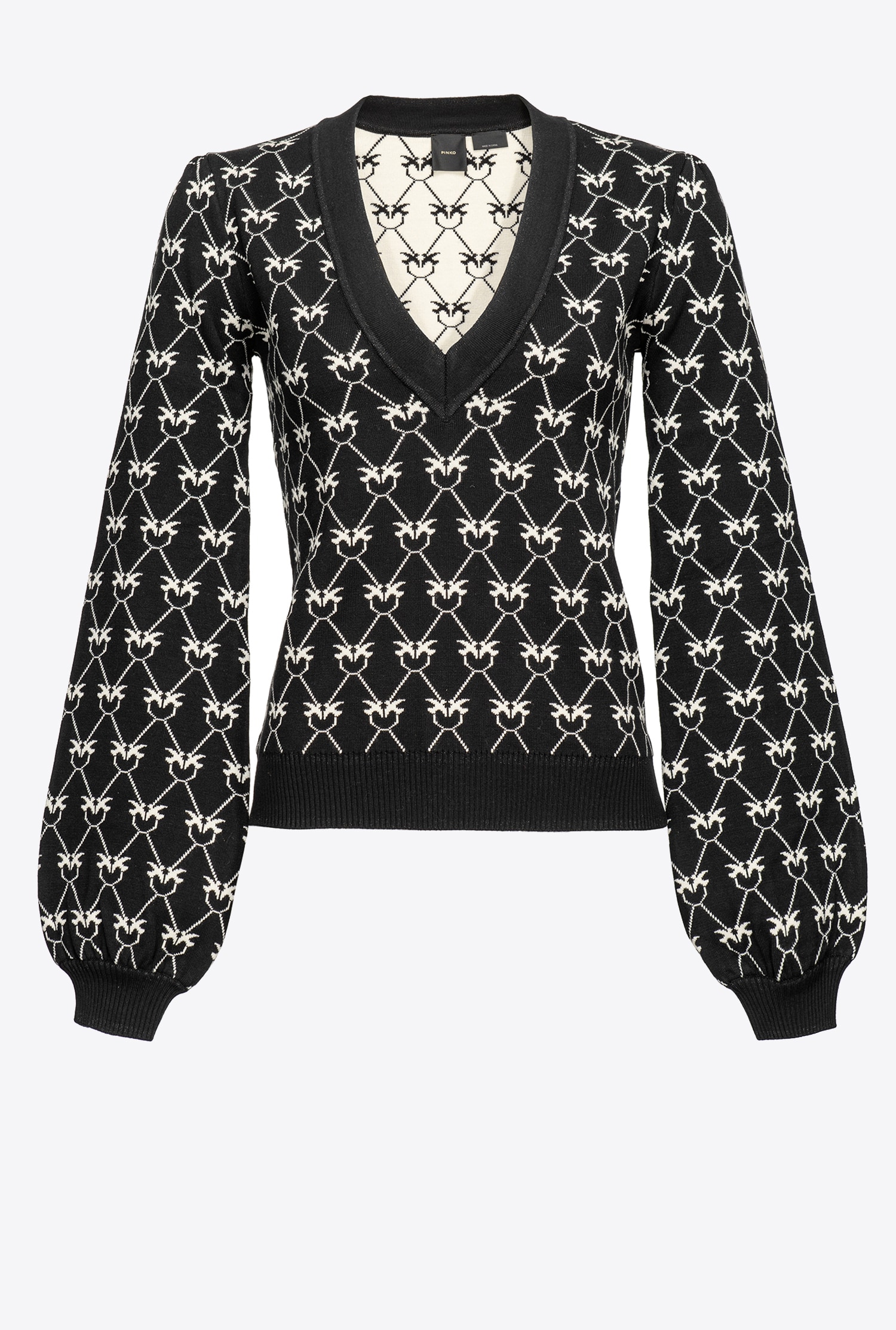 Monogram sweater with wide sleeves