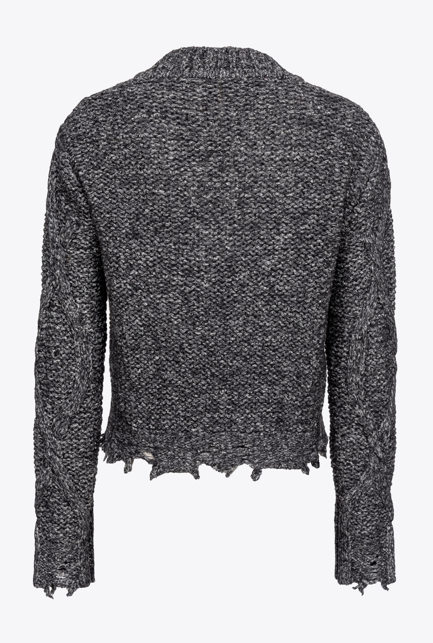 Used-look pullover with maxi-diamond knit