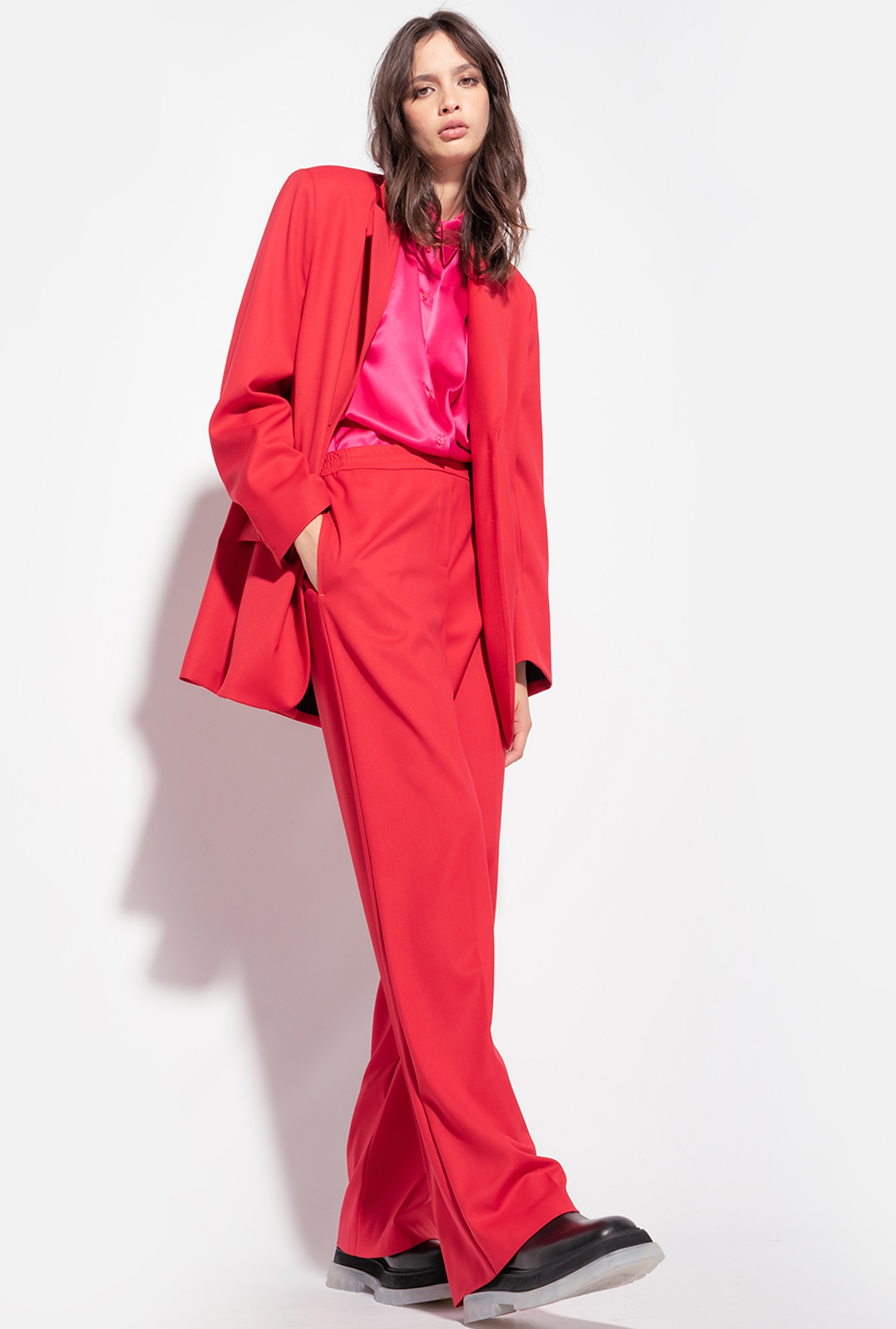 Oversized red blazer