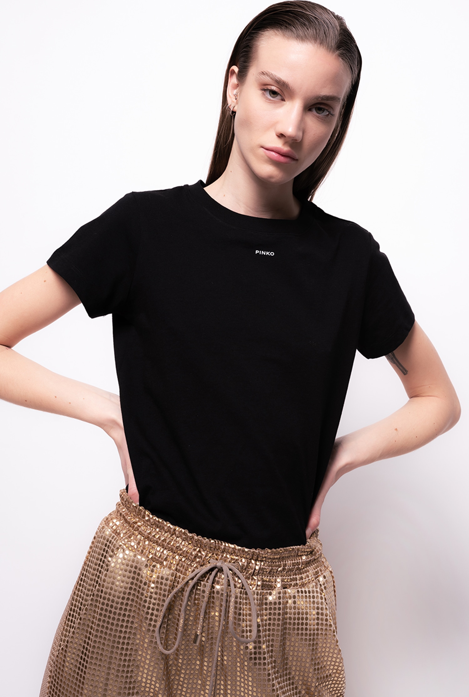 T-shirt with micro PINKO logo