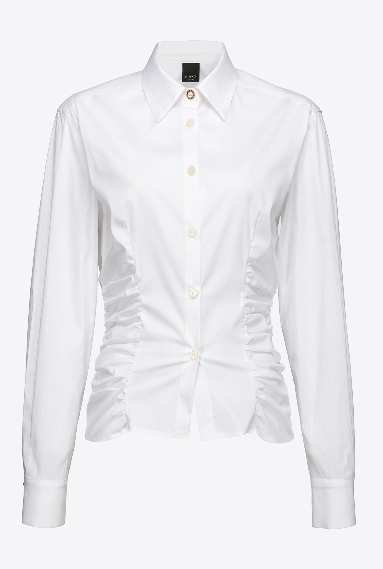 Poplin shirt with gathering