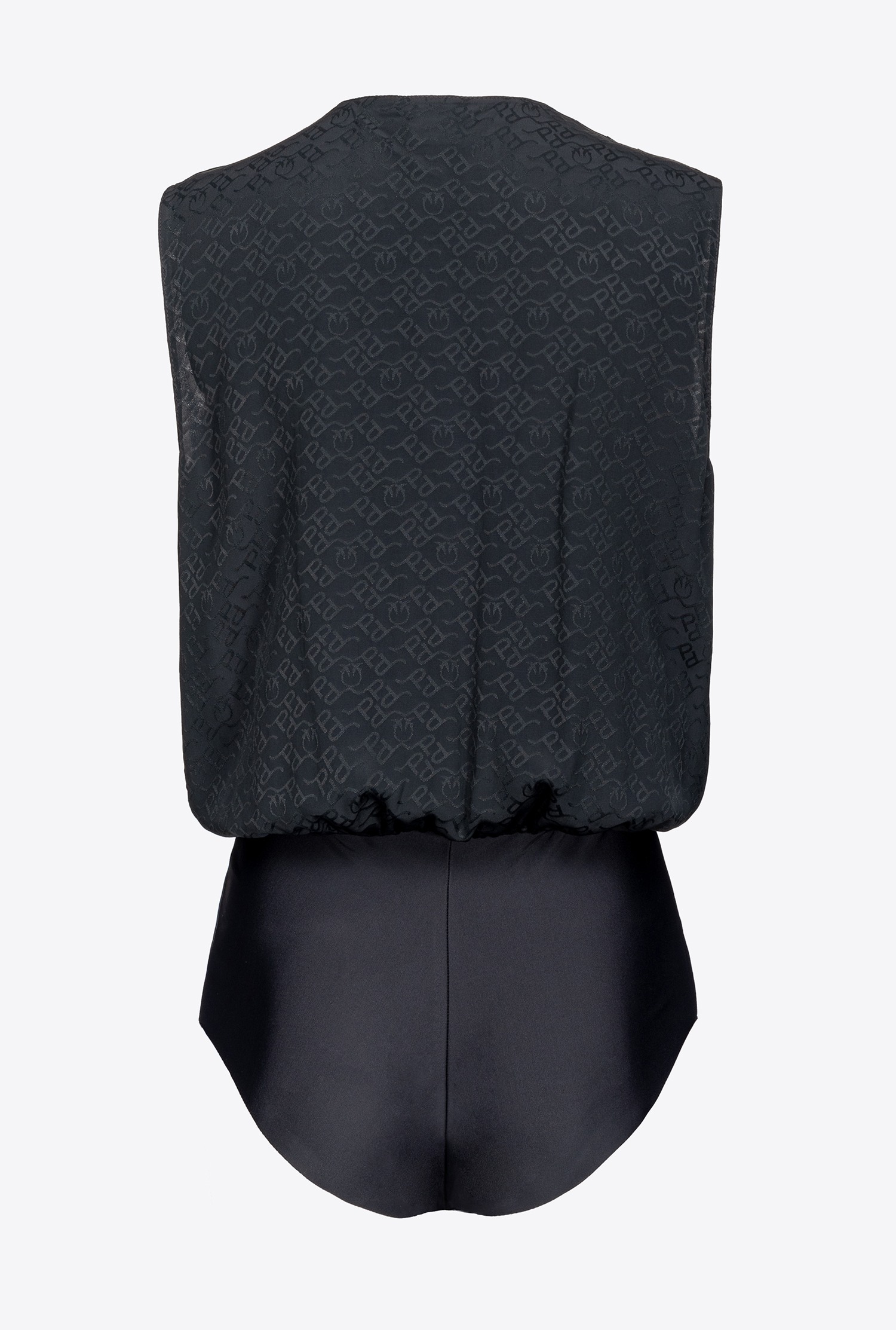 INES 12 CREPE DE CHINE BODYSUIT WITH JACQUARD LOGO