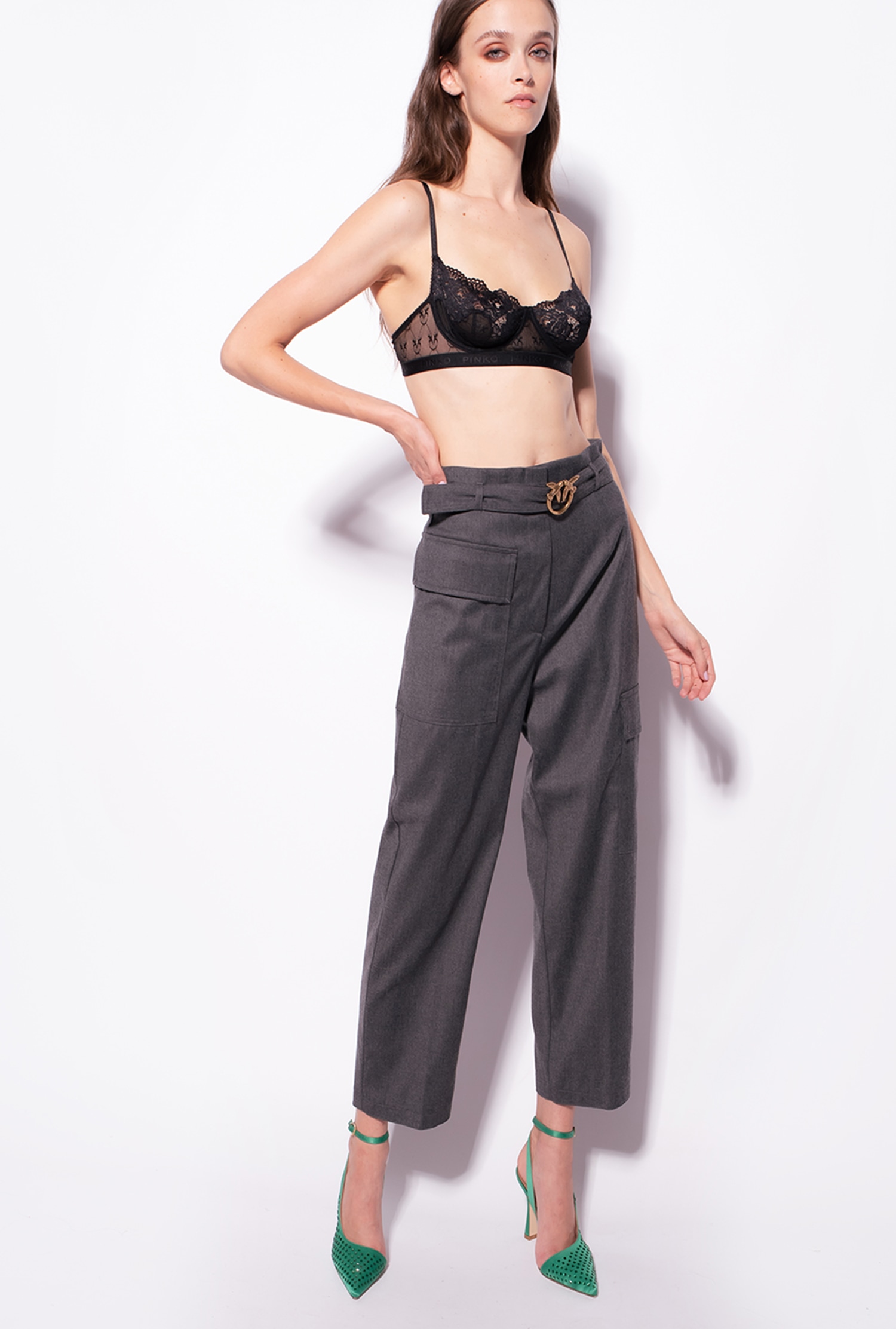 Flannel cargo trousers