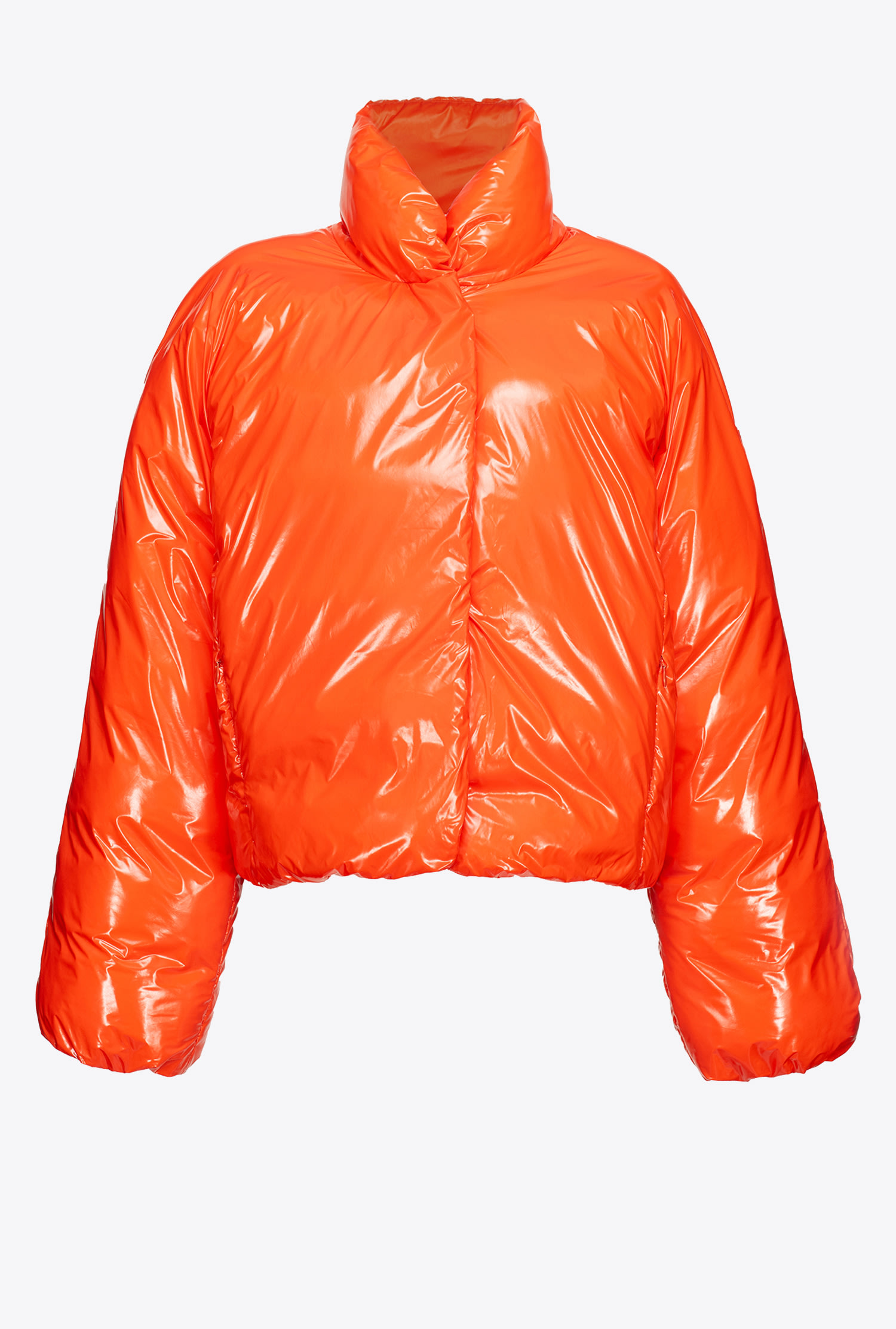 Padded crystal nylon bomber jacket