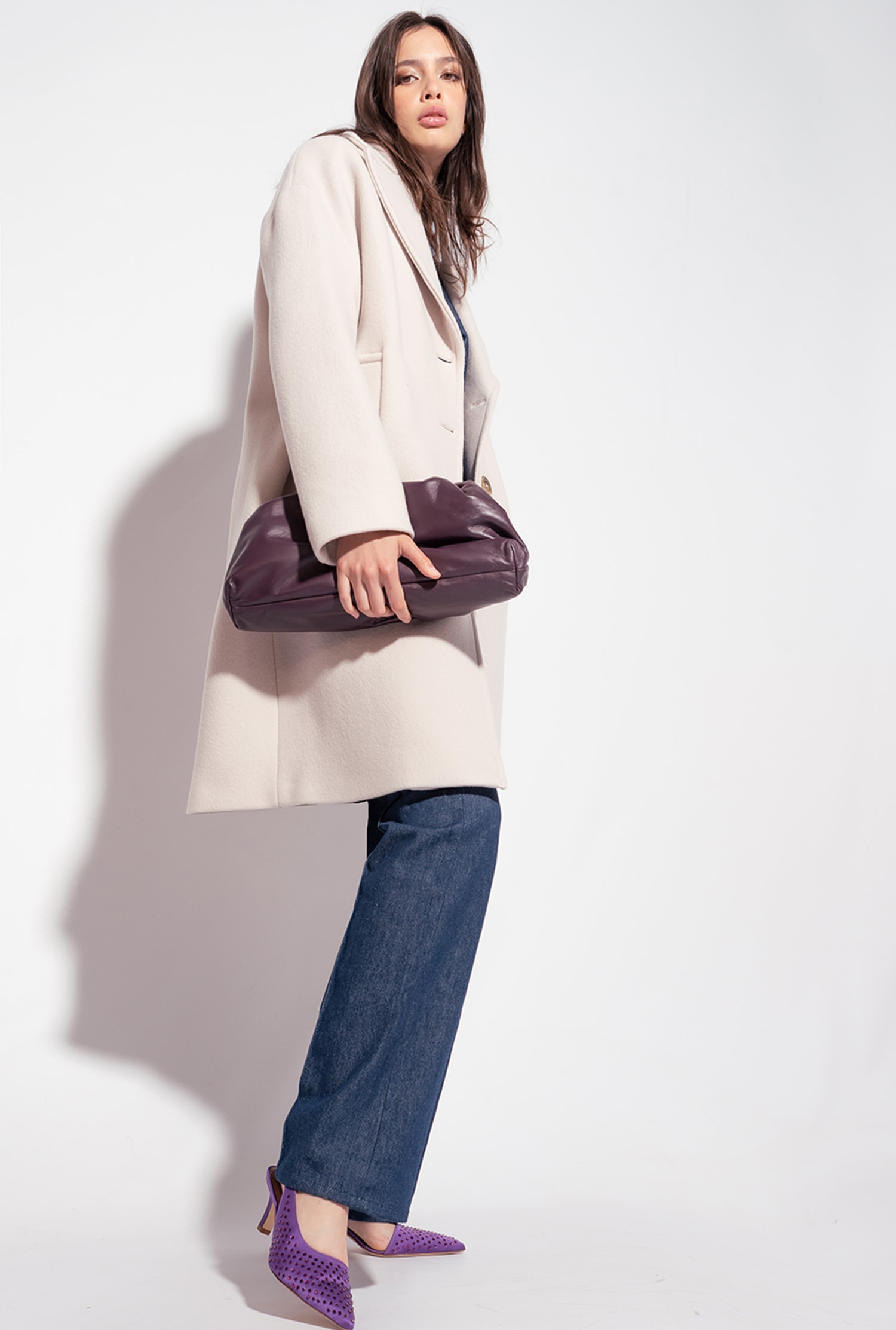 Washed cloth cocoon coat