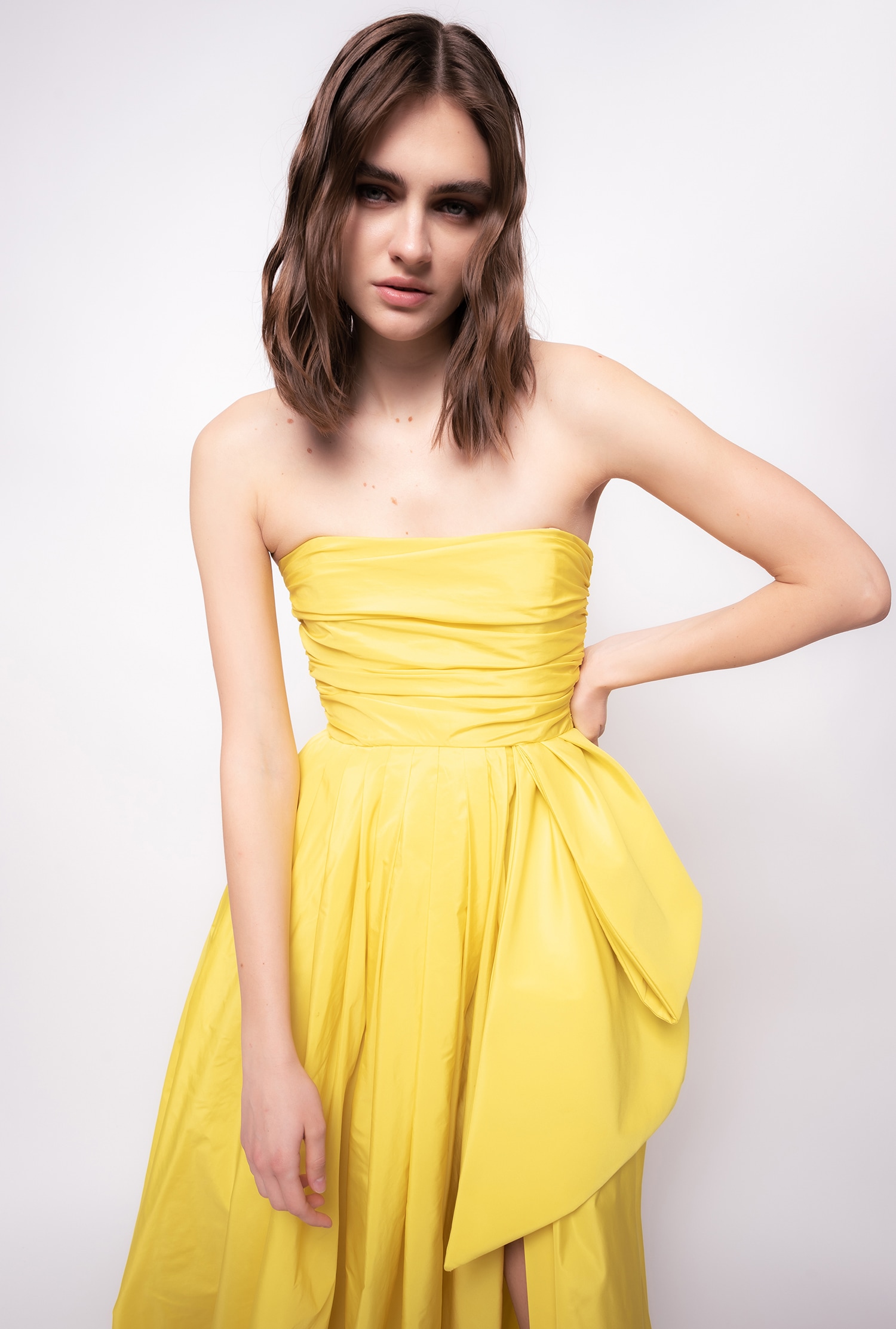 Long taffeta dress