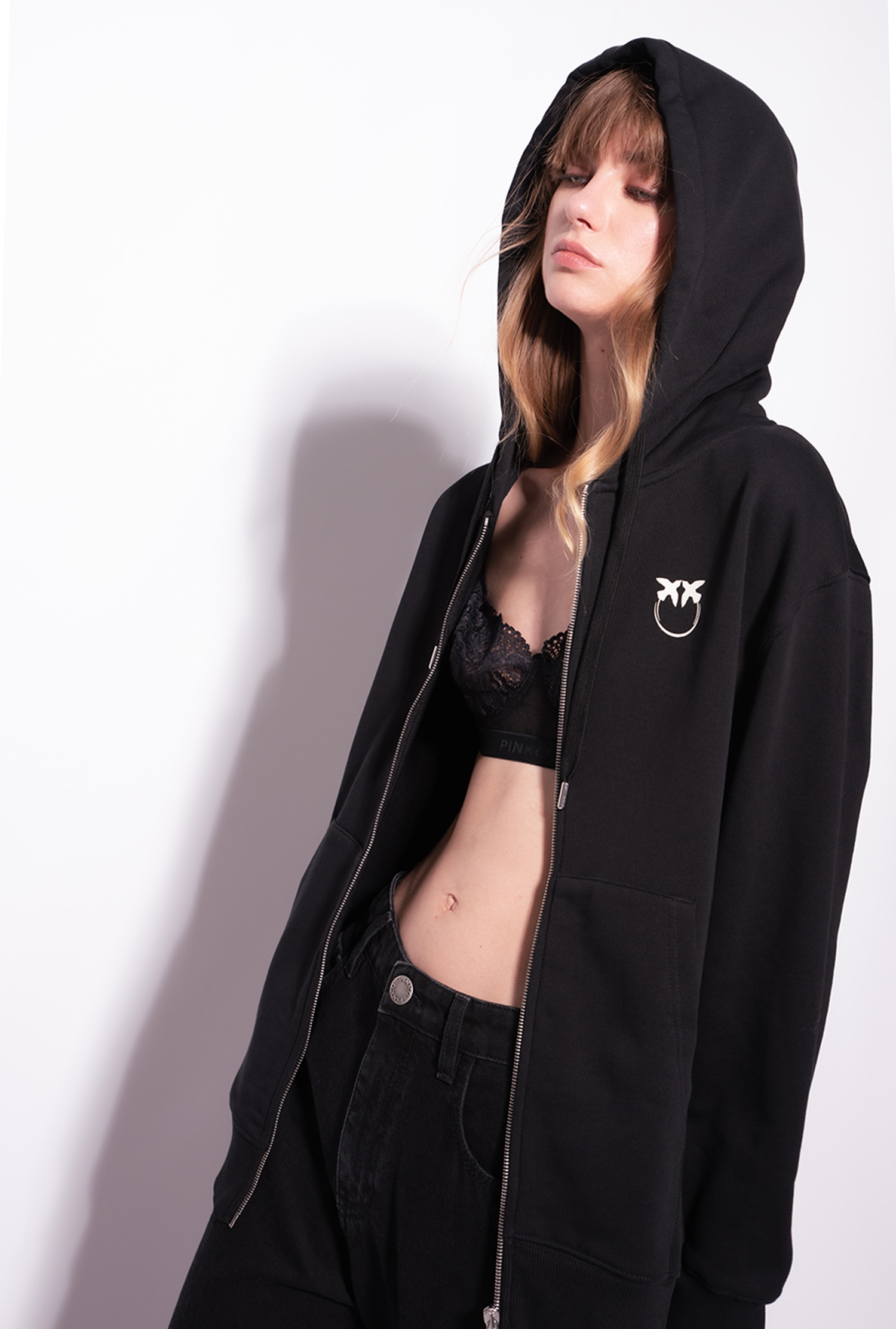 Zipped sweatshirt with Love Birds logo