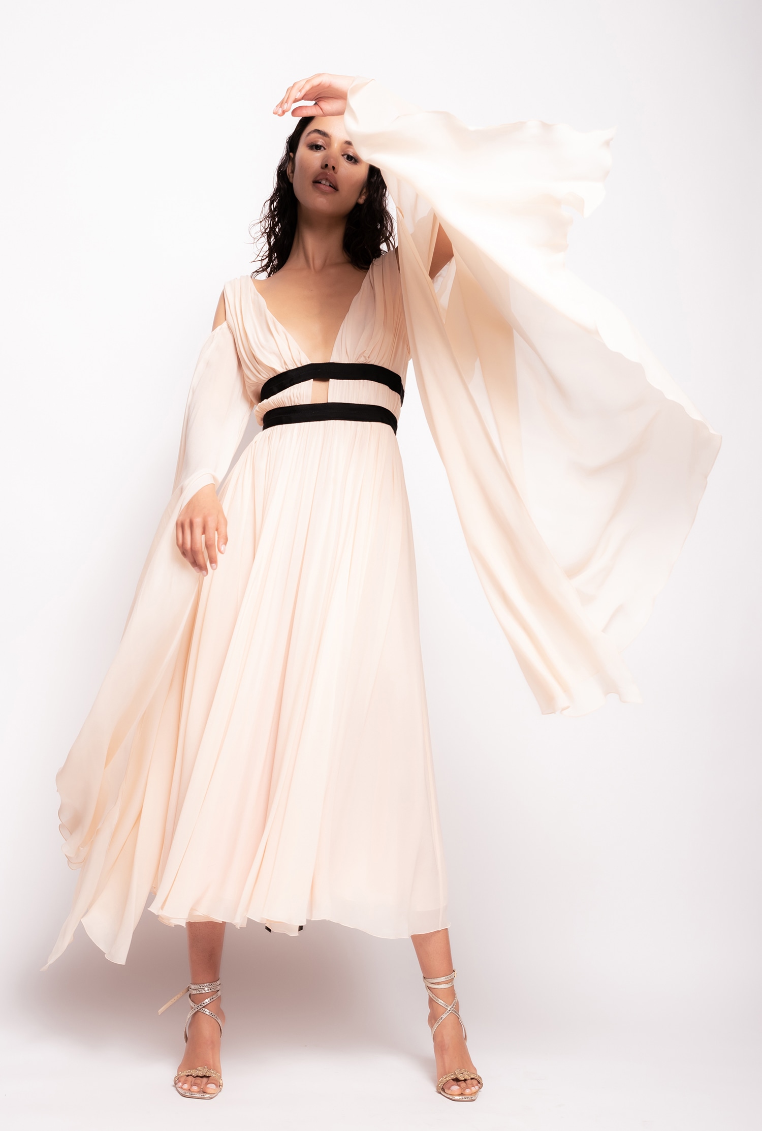 Off-the-shoulder midi dress