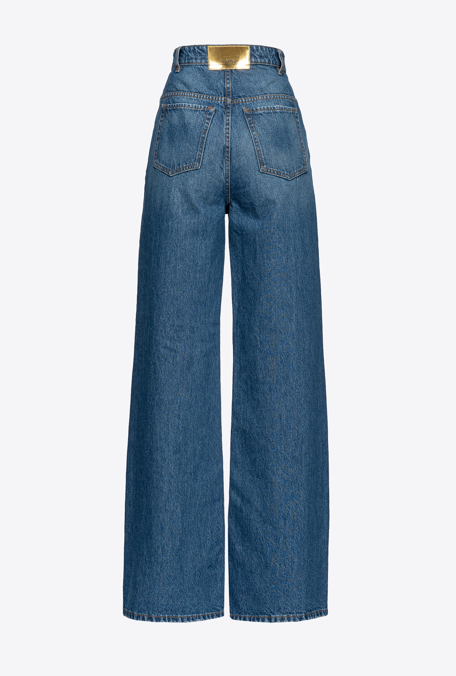 Wide-leg jeans with jewel buttons