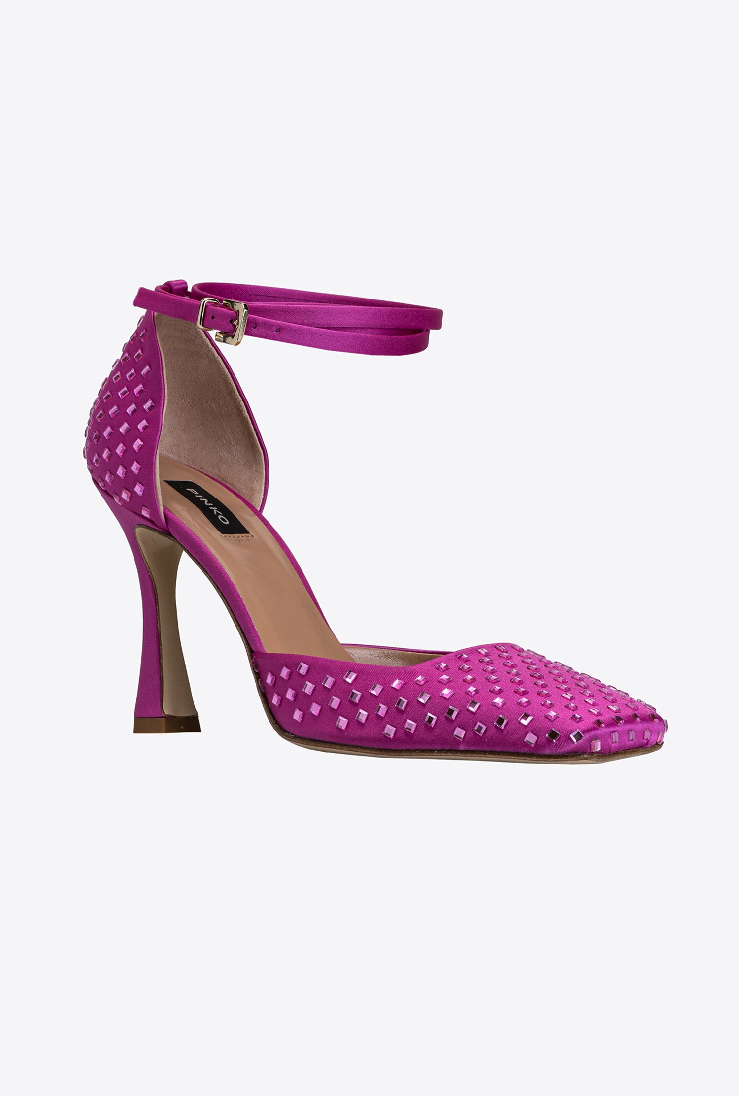 Heeled shoes with rhinestones