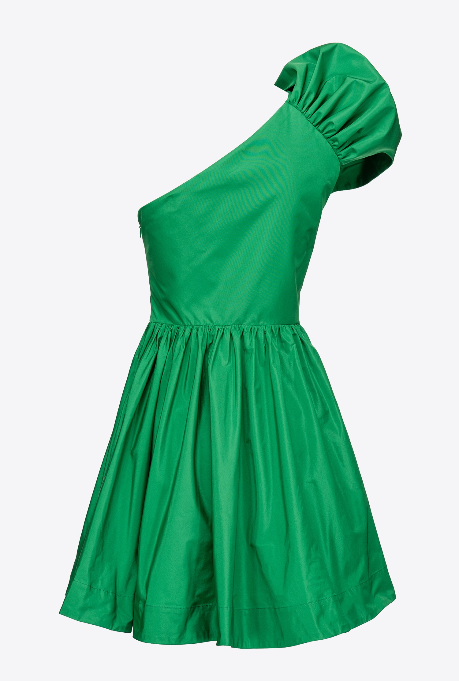 One-shoulder taffeta mini dress