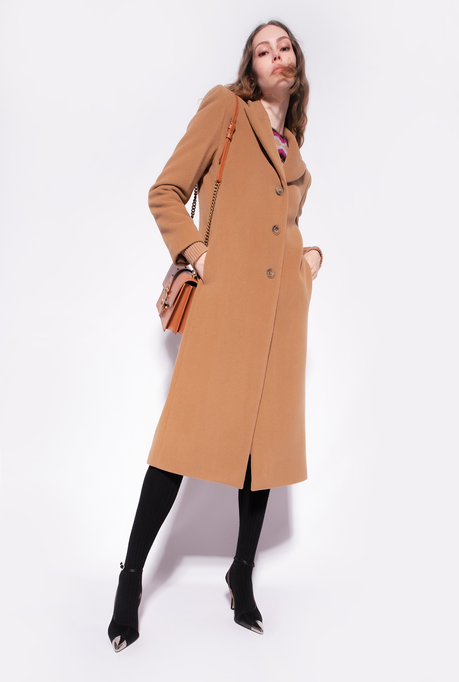 Long fabric coat