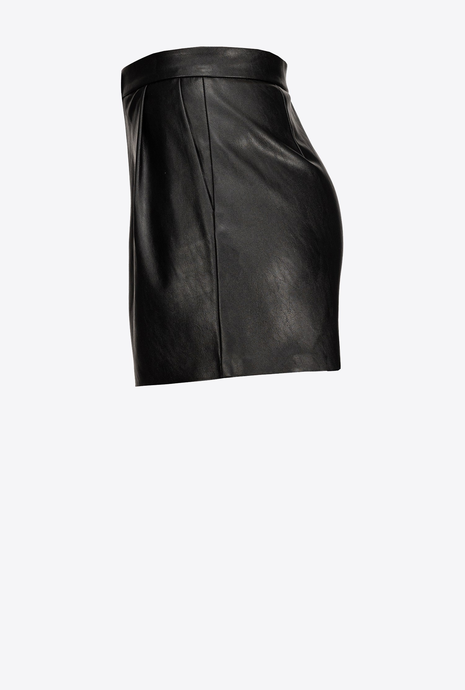 Leather-effect shorts