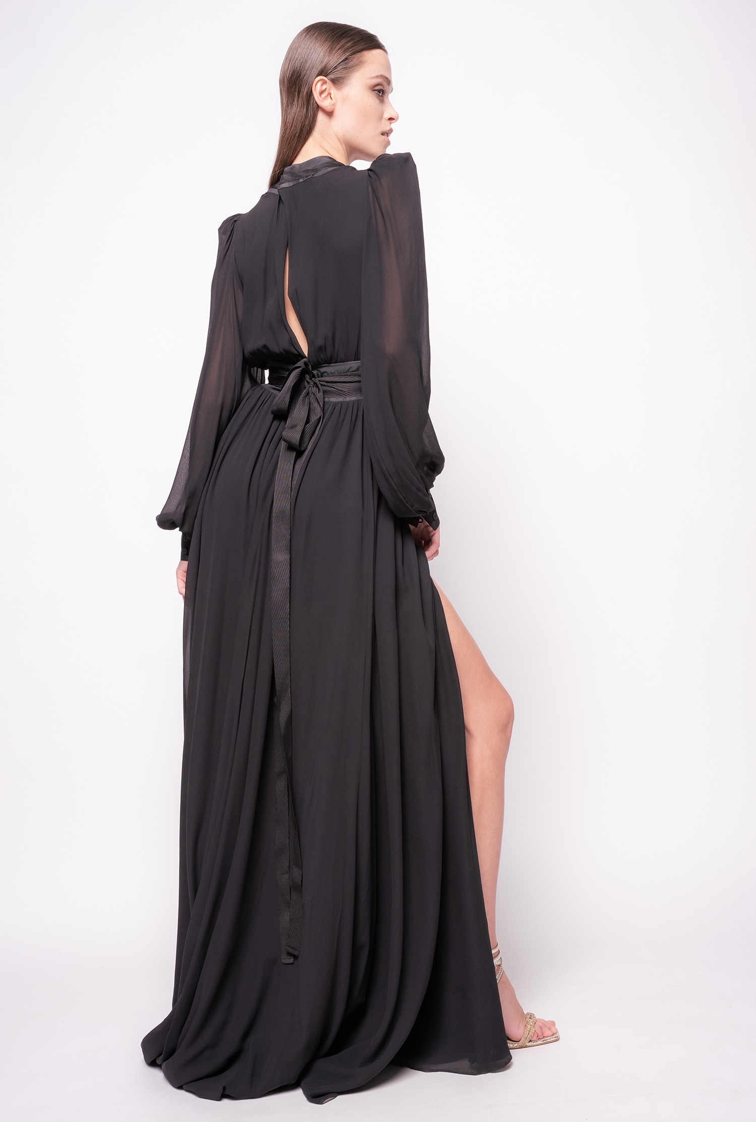 Long, elegant georgette dress