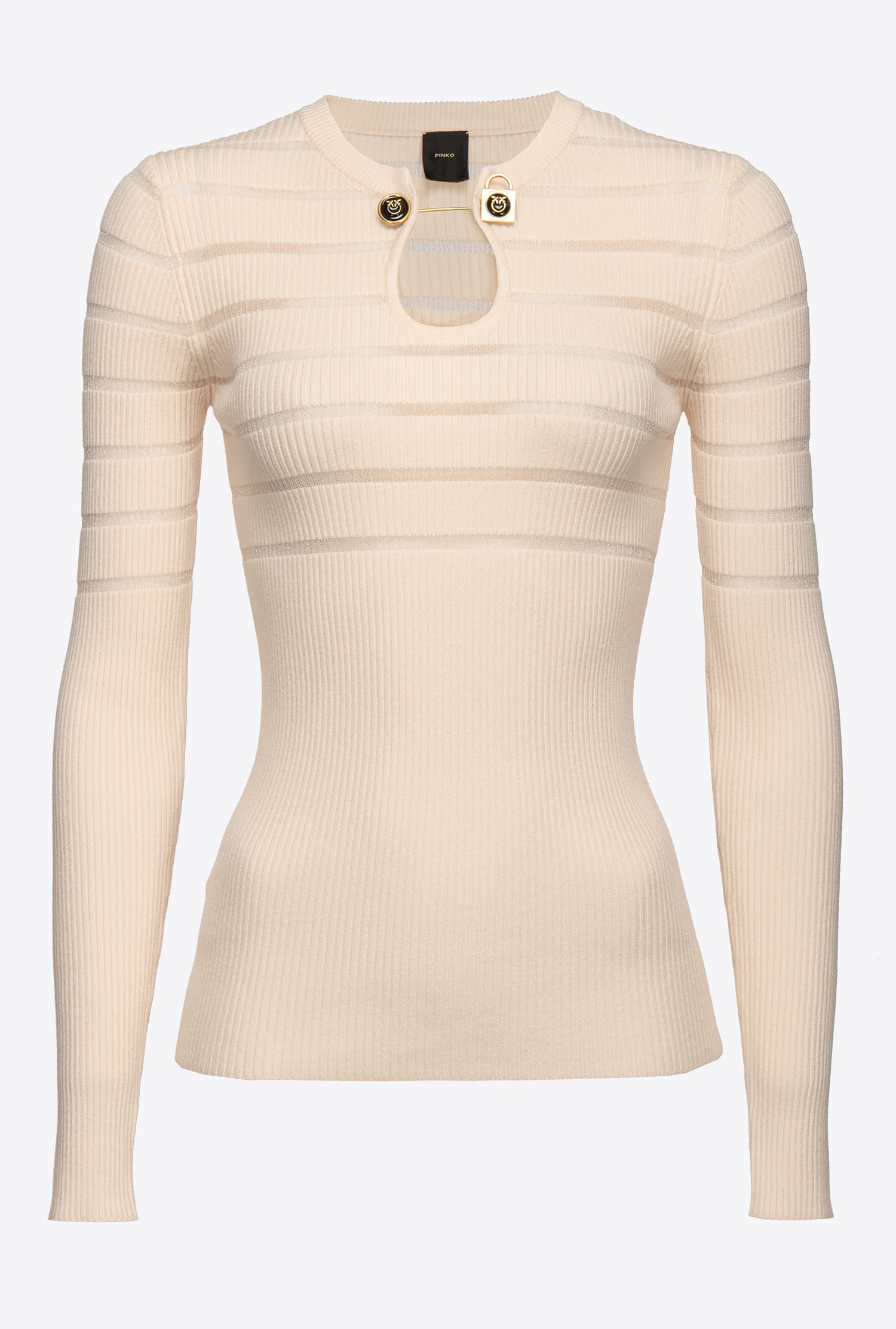 Long-sleeved lurex striped sweater