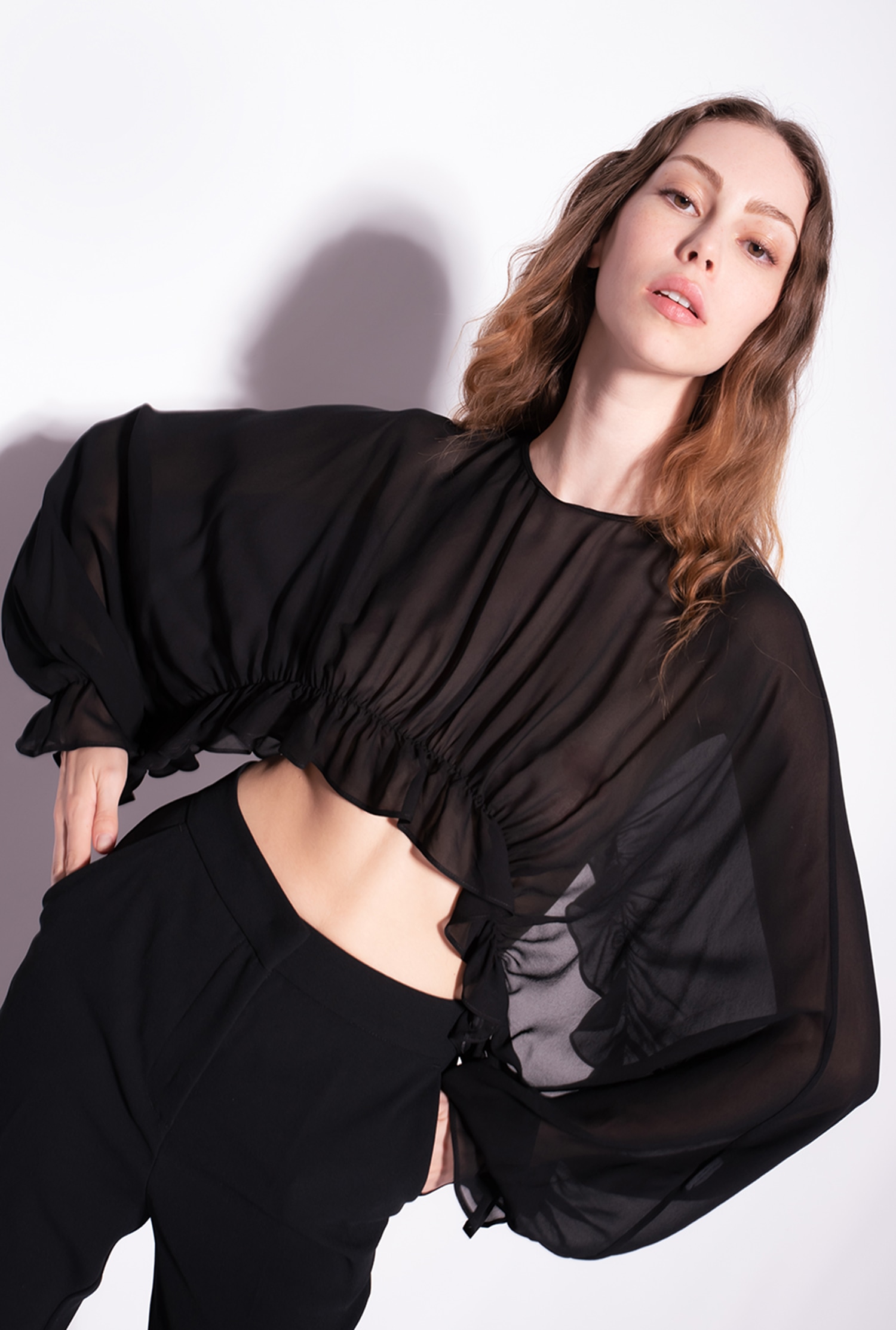 Shrug top with frills