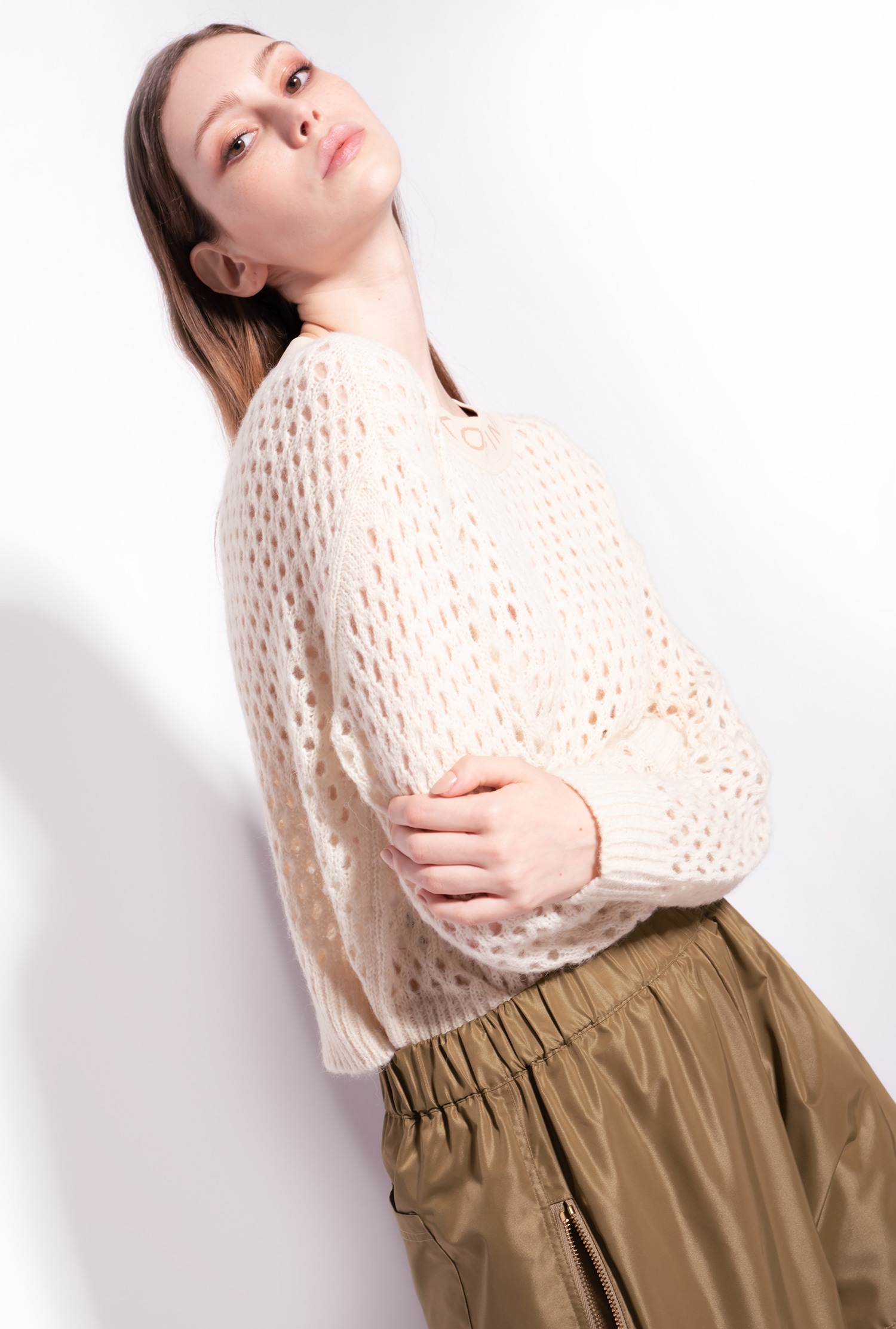 Mesh-stitch pullover