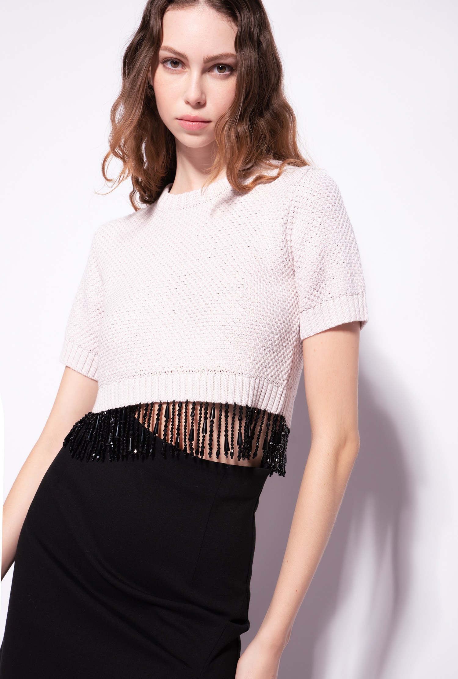 Crop top with bead detailing