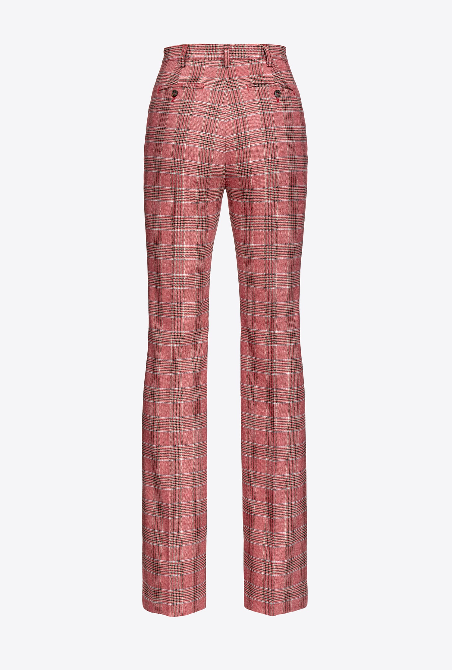Flared Prince-of-Wales flannel trousers