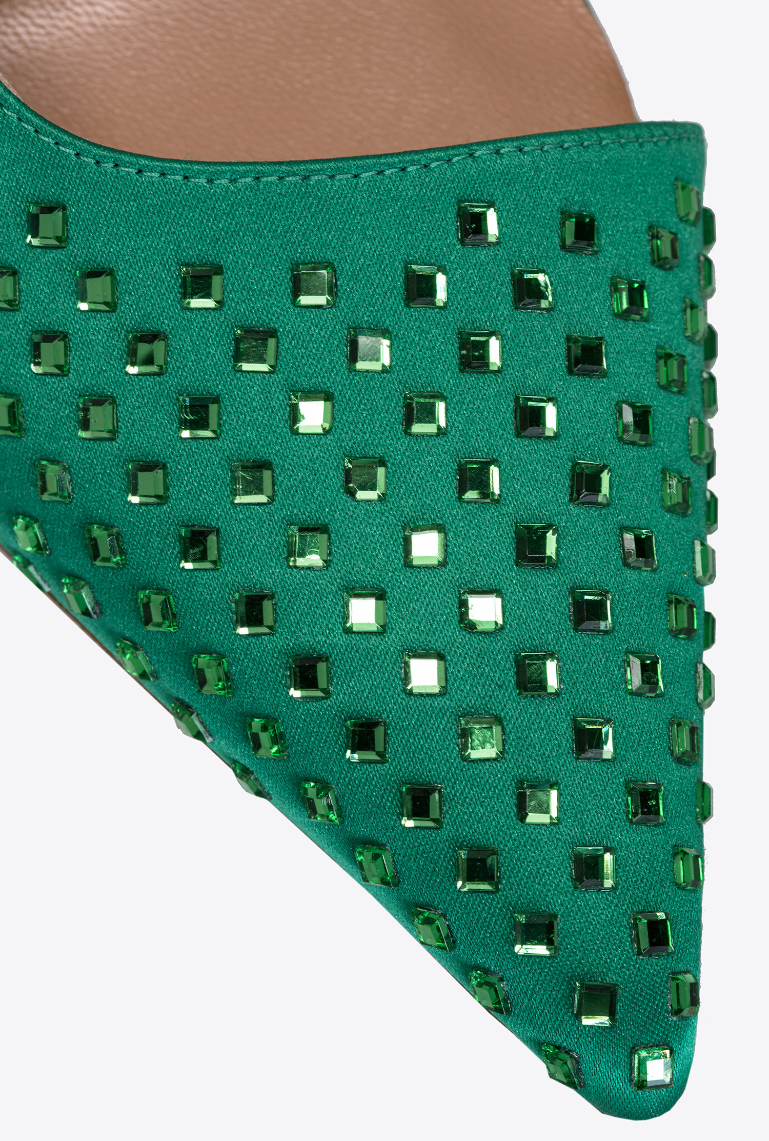 Heeled slingbacks with rhinestones