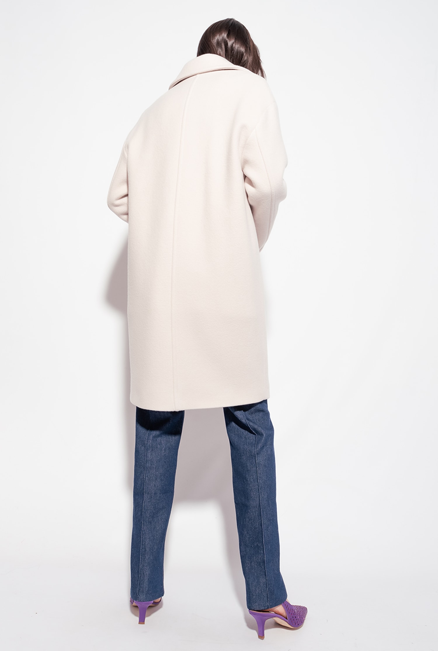 Washed cloth cocoon coat