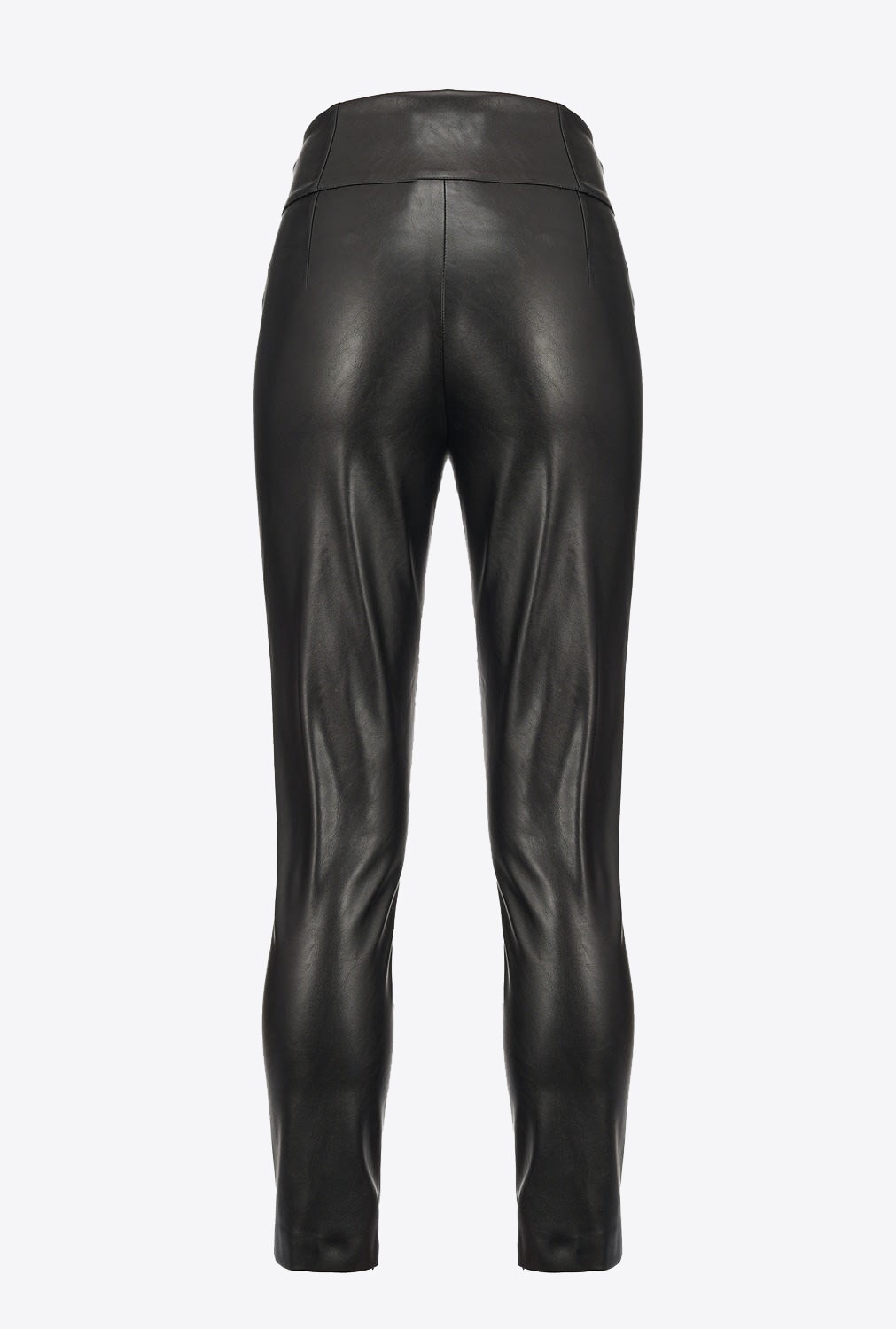 Leather-effect slim-fit trousers