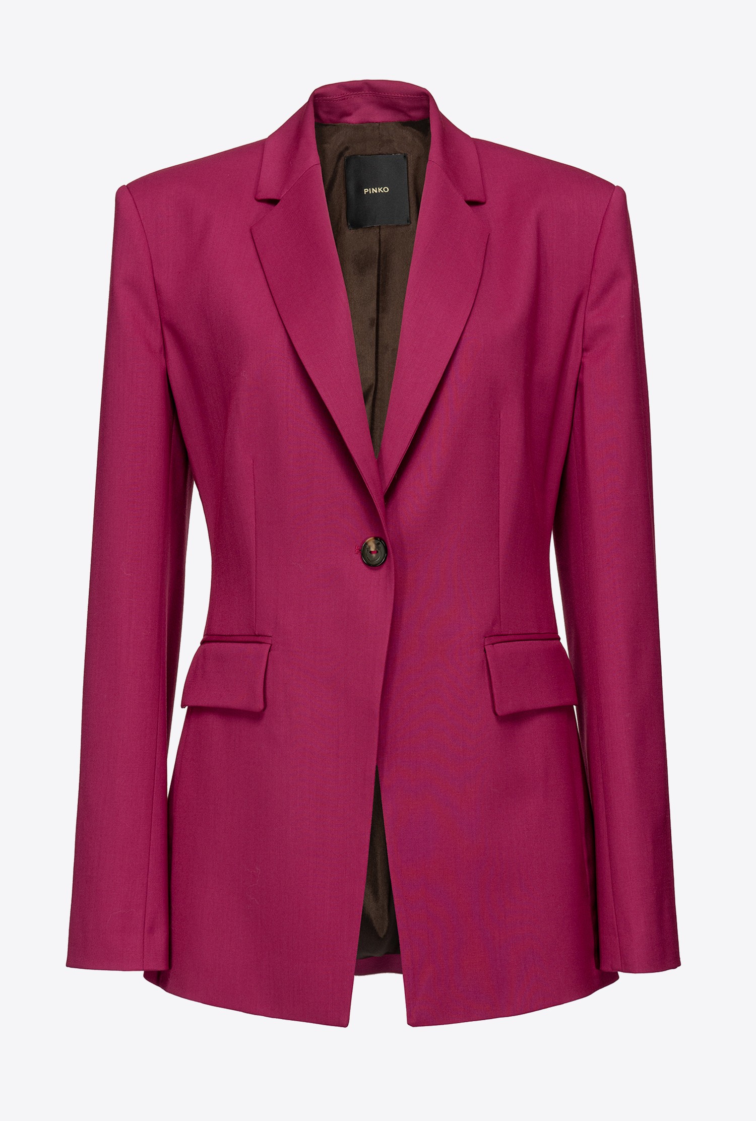 Single-breasted technical wool blazer