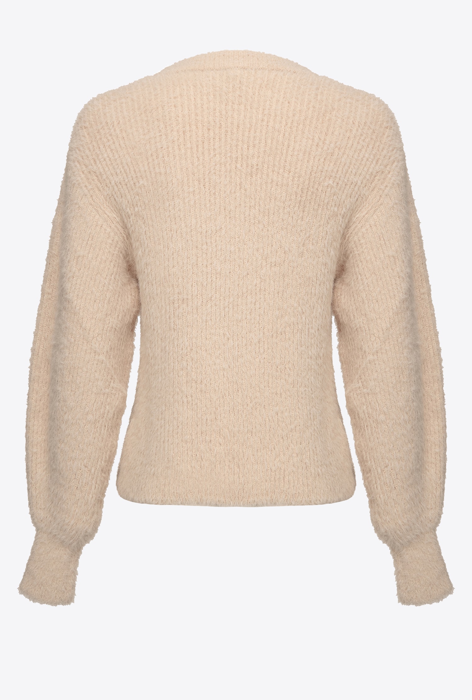 Ribbed teddy-effect pullover
