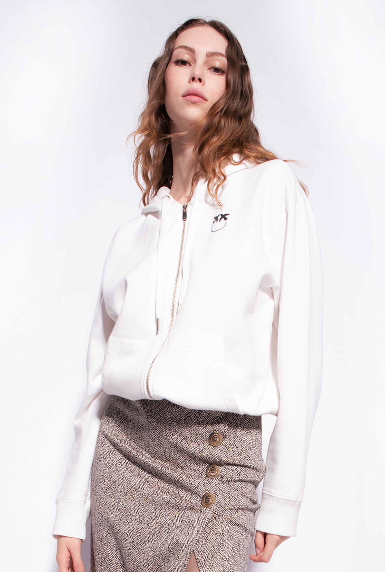 Zipped sweatshirt with Love Birds logo