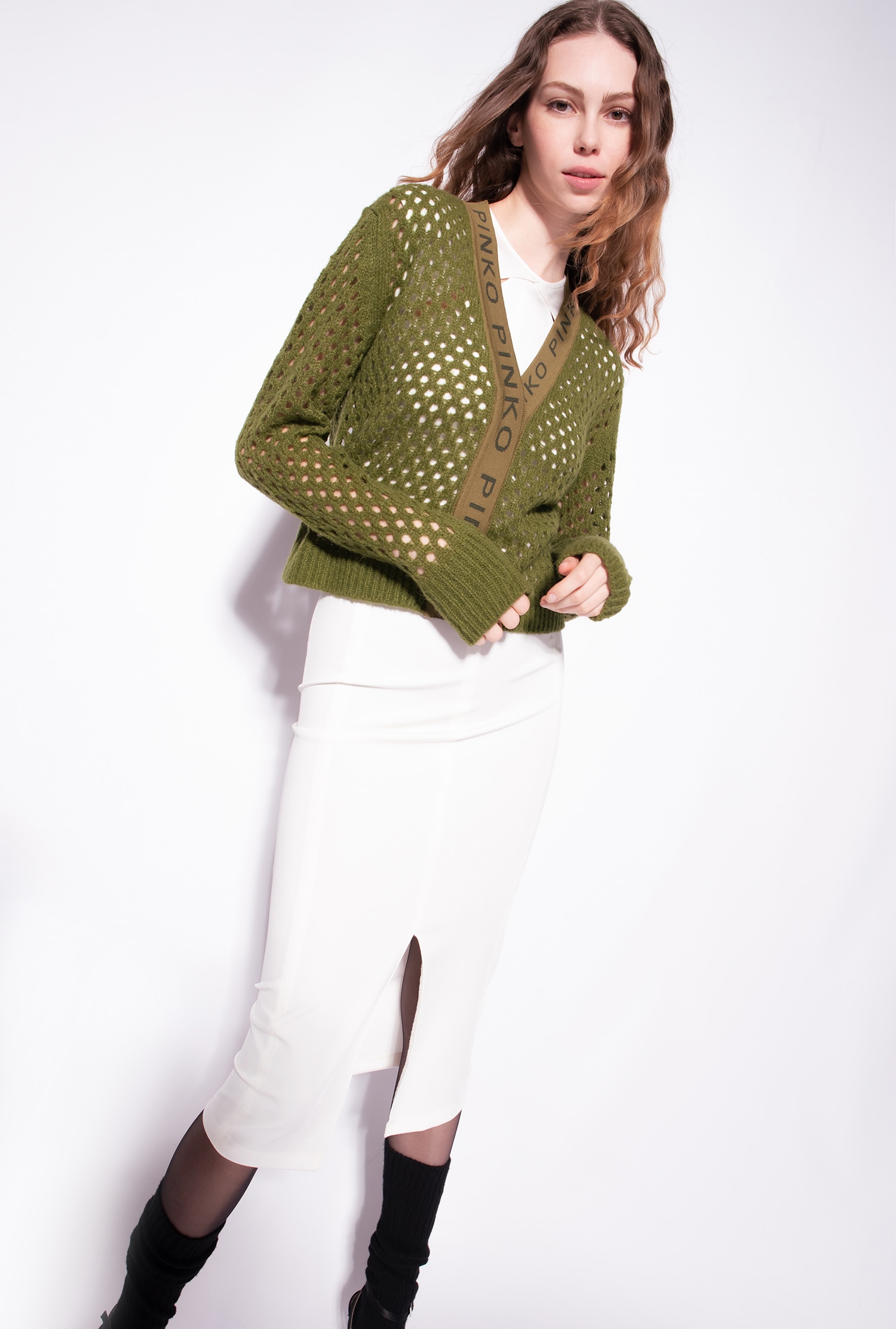 Midi skirt with slit