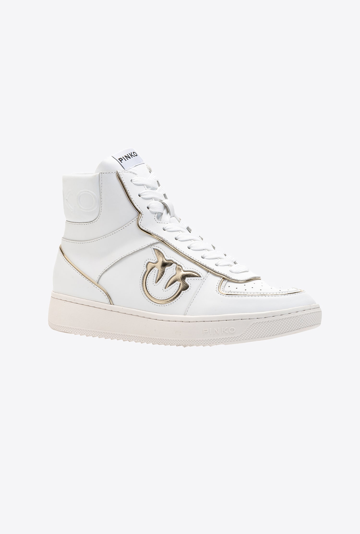 Leather high-top trainers