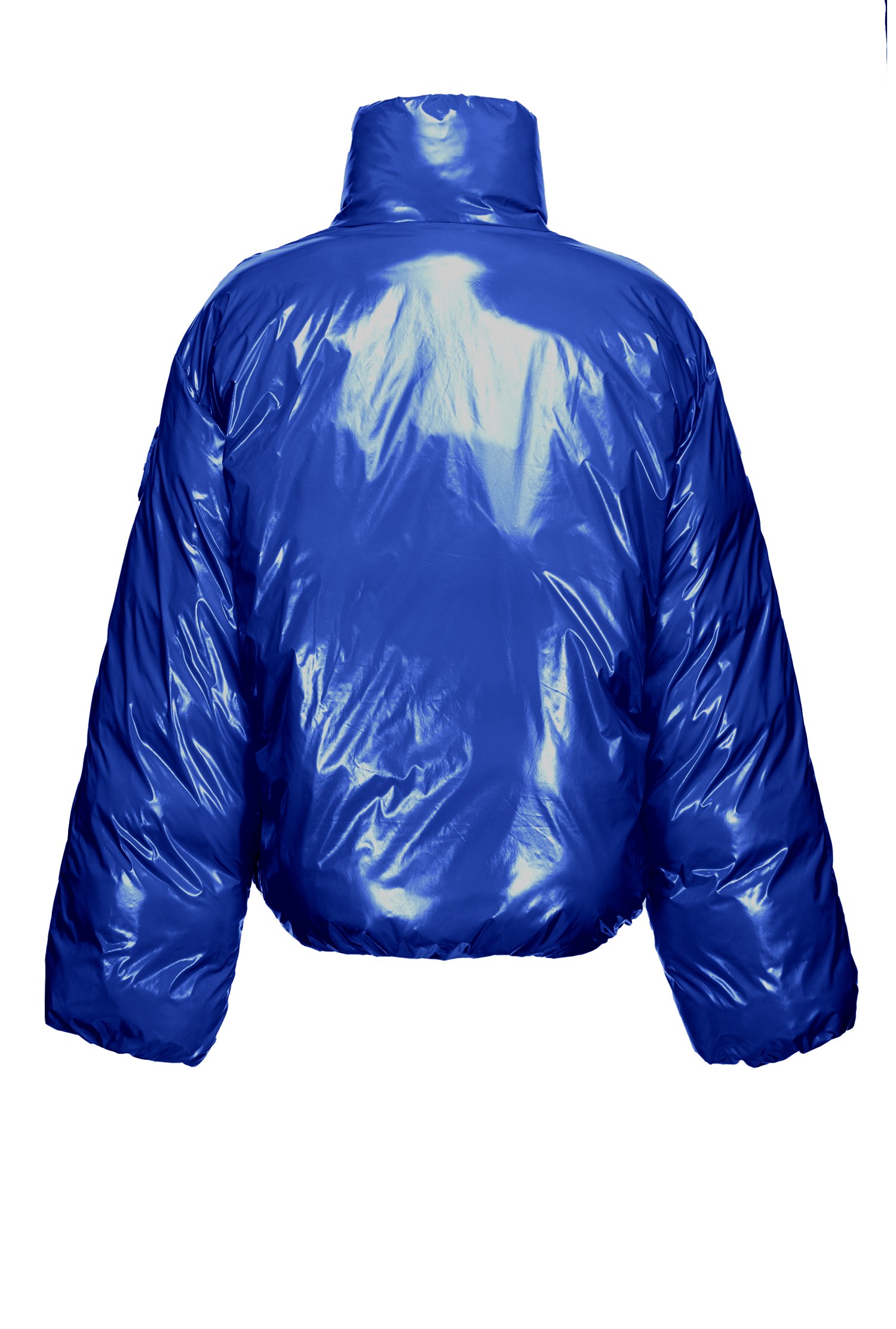 Padded crystal nylon bomber jacket