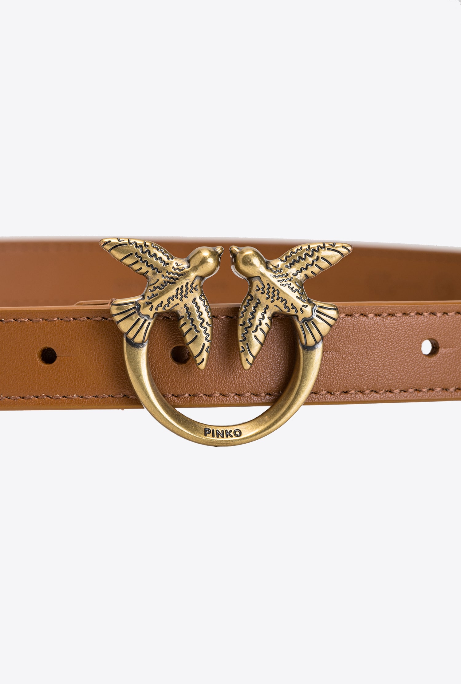 Love Birds thin leather belt