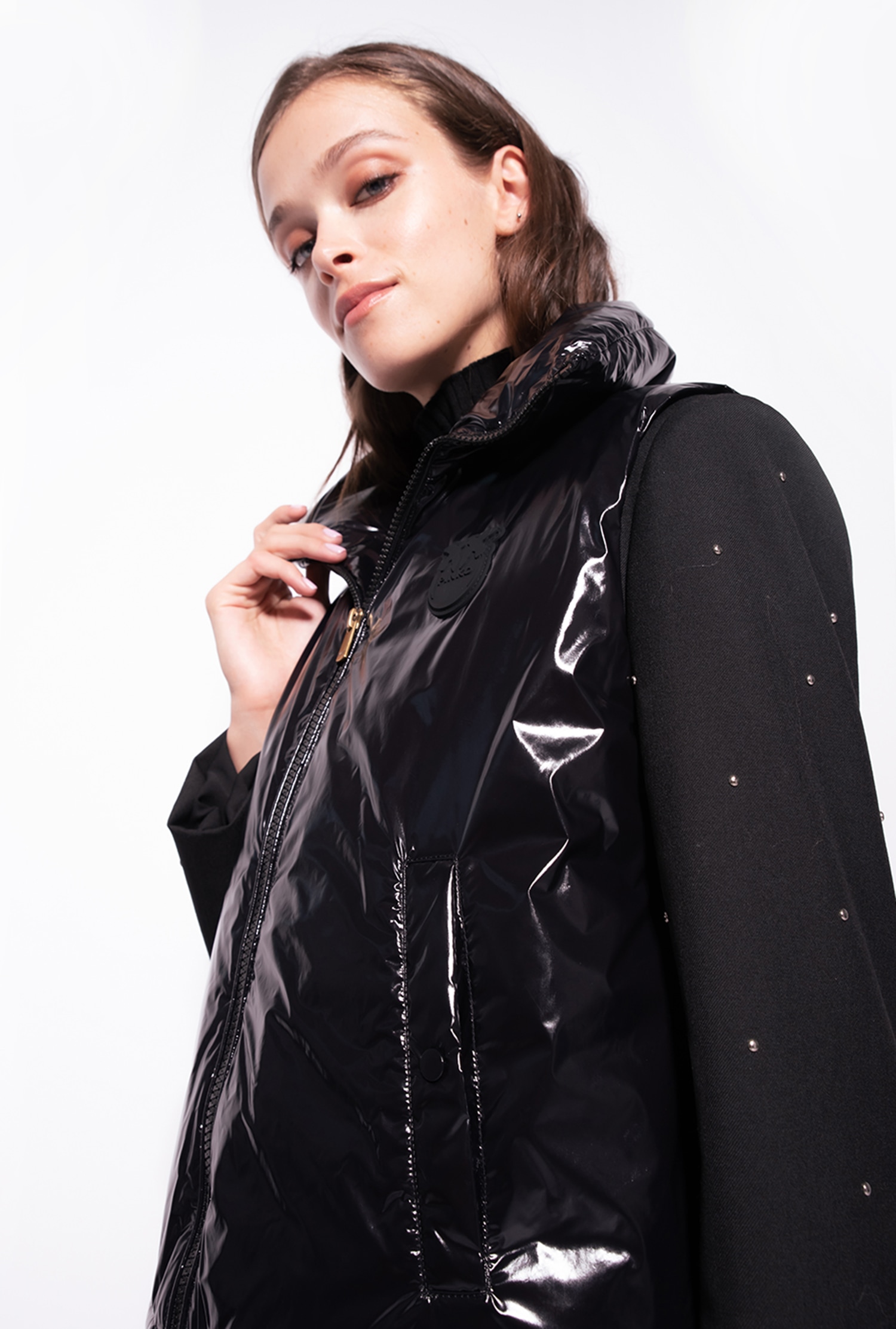 Padded crystal nylon vest