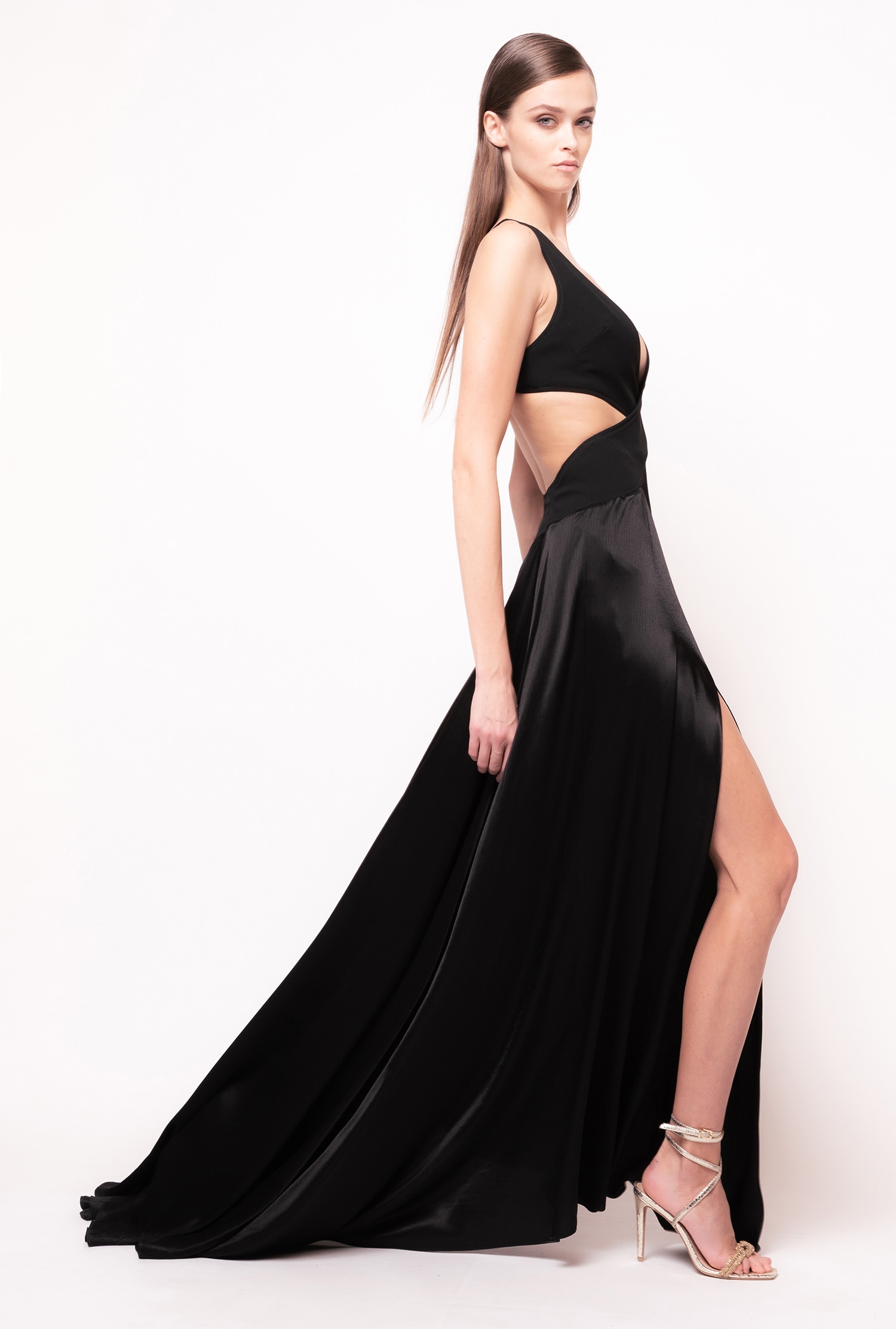 Long dress with open back