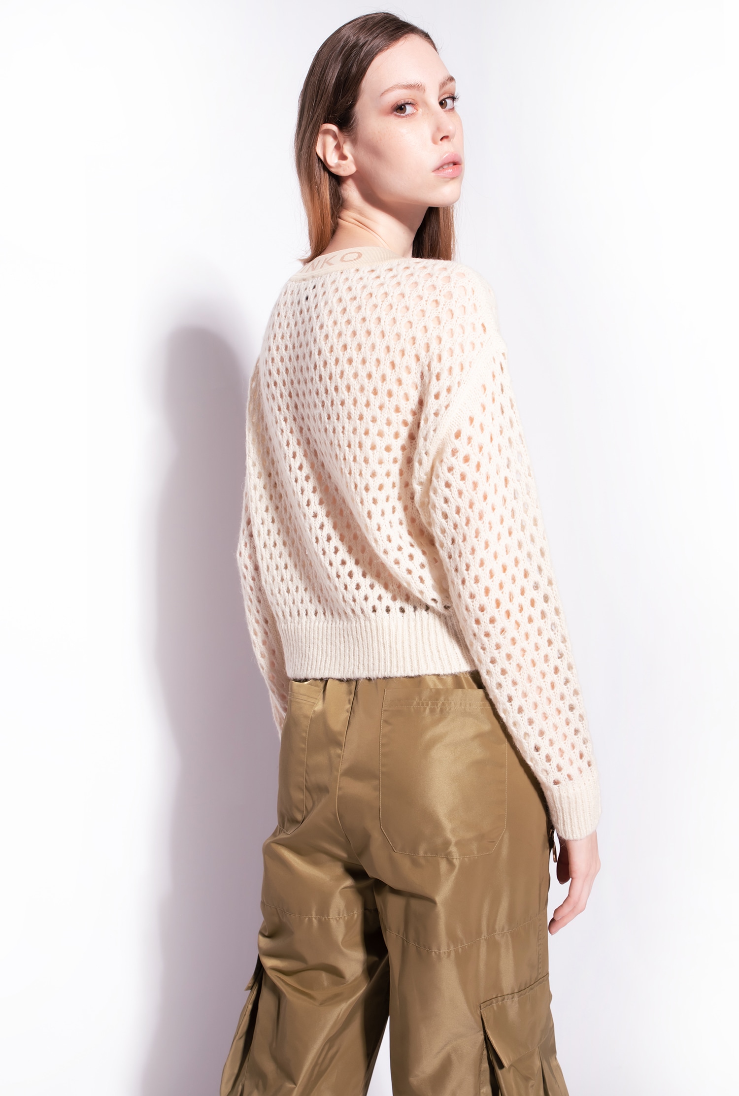 Mesh-stitch pullover