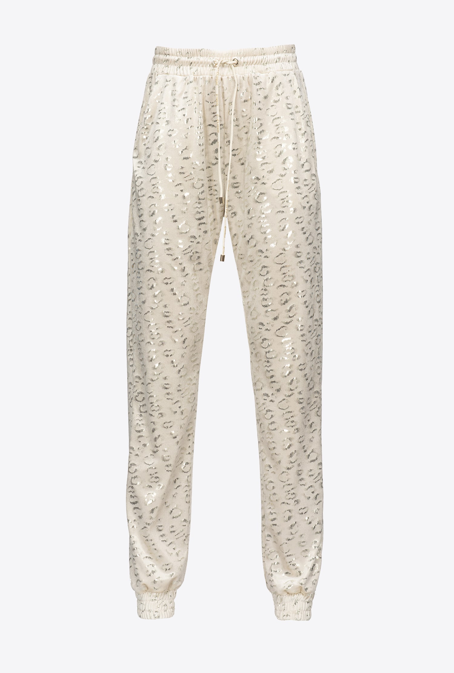 Chenille joggers with laminated spots