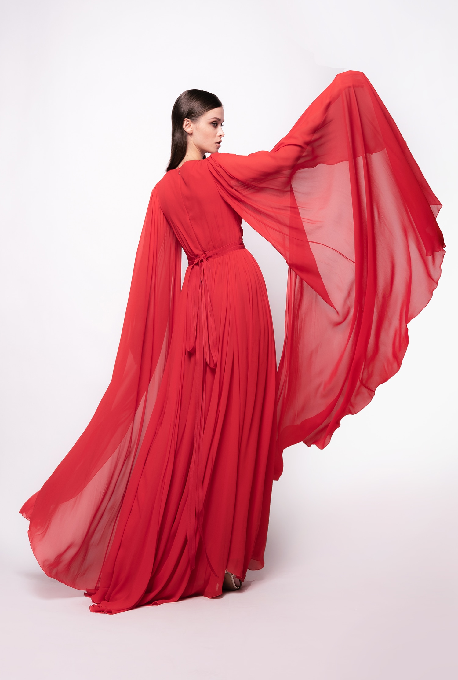 Extra long-sleeved dress