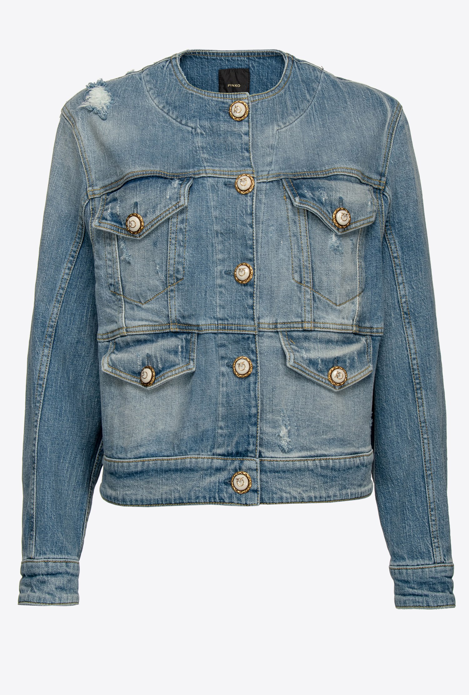 Used-effect denim jacket