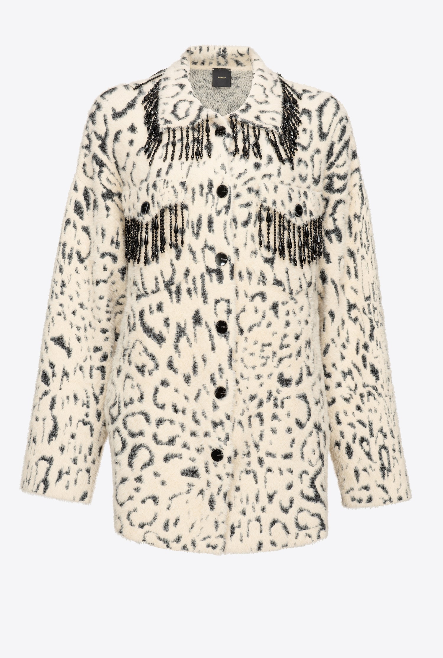 Animal-print faux fur shacket