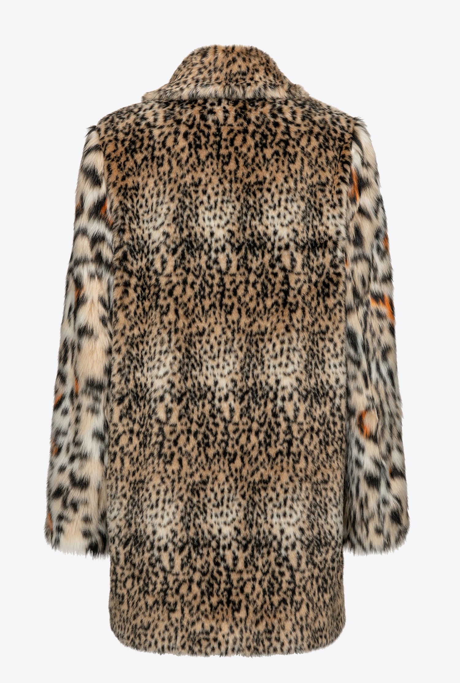 Animal-print faux-fur coat