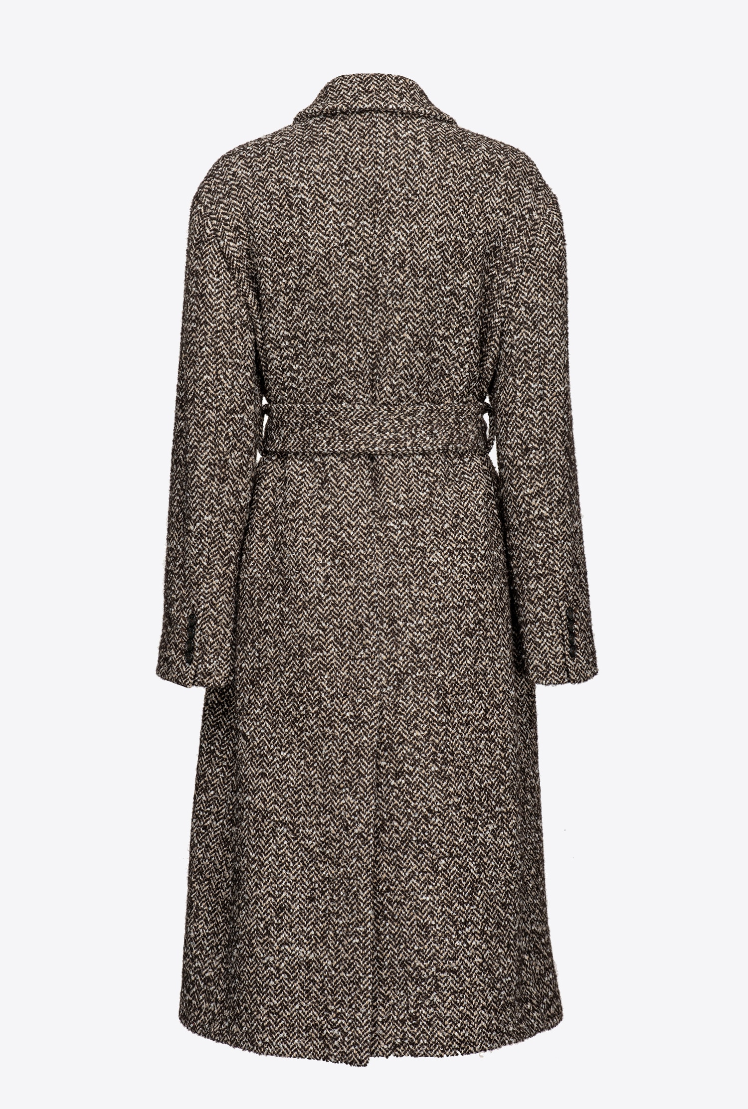 Herringbone double-breasted coat