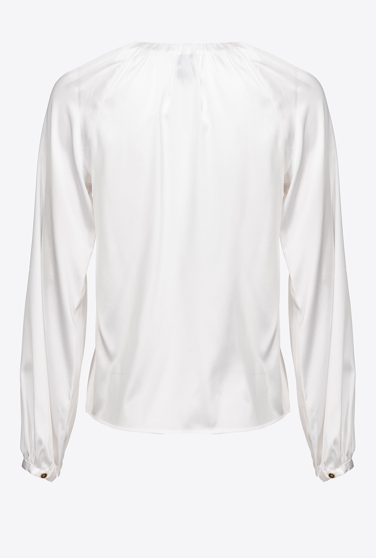 Long-sleeved stretch satin blouse