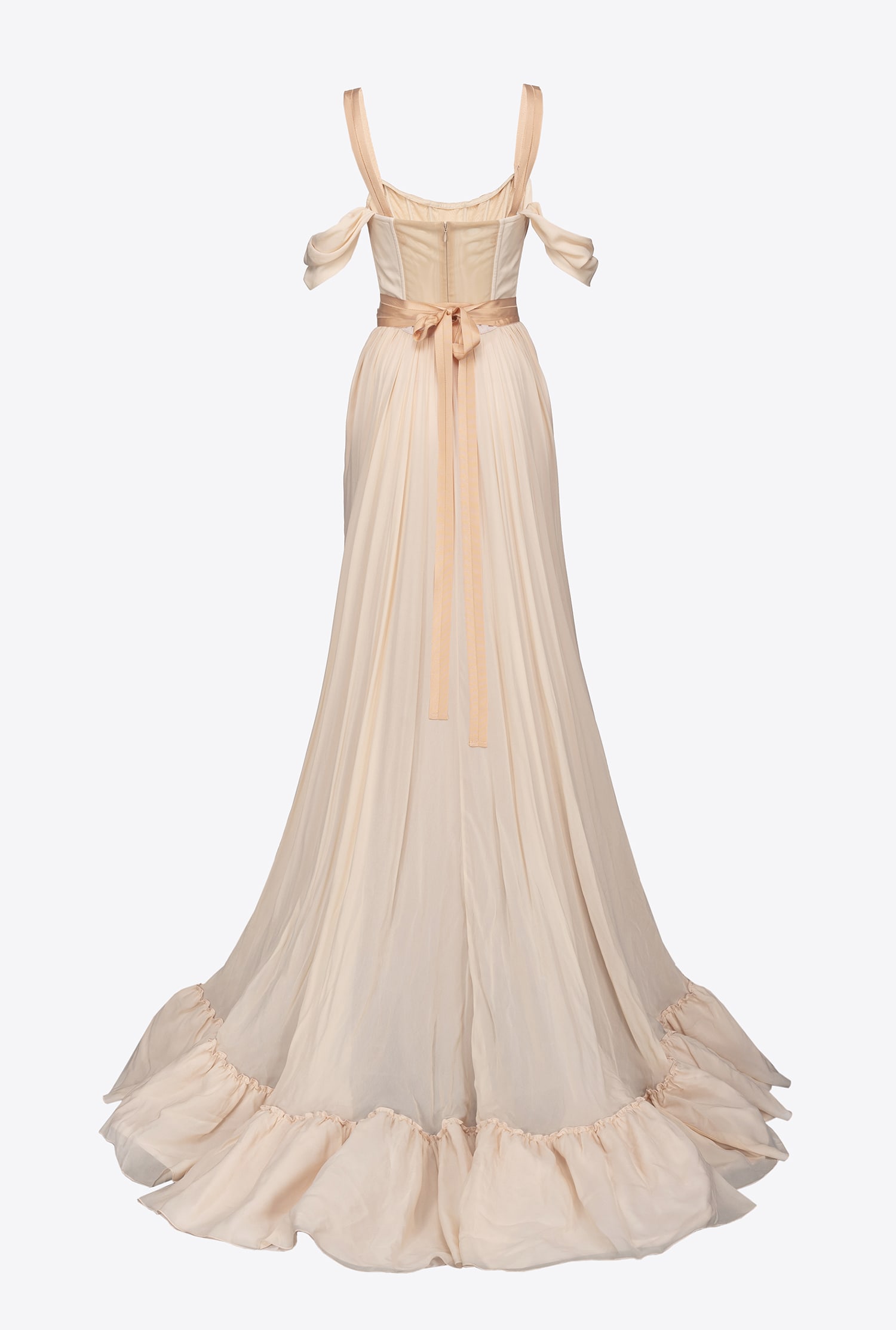 Long georgette bustier dress