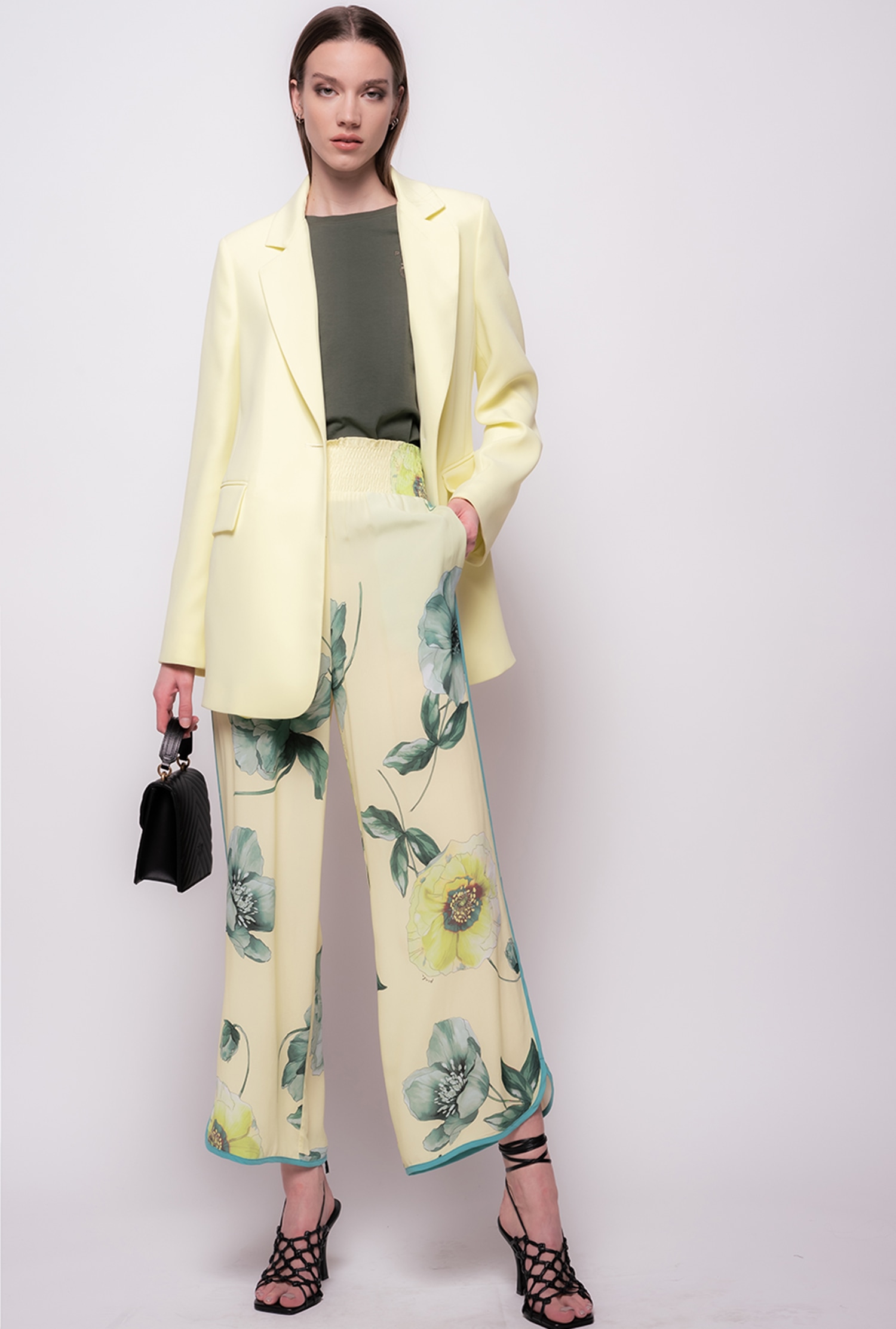 Palazzo trousers with rose print
