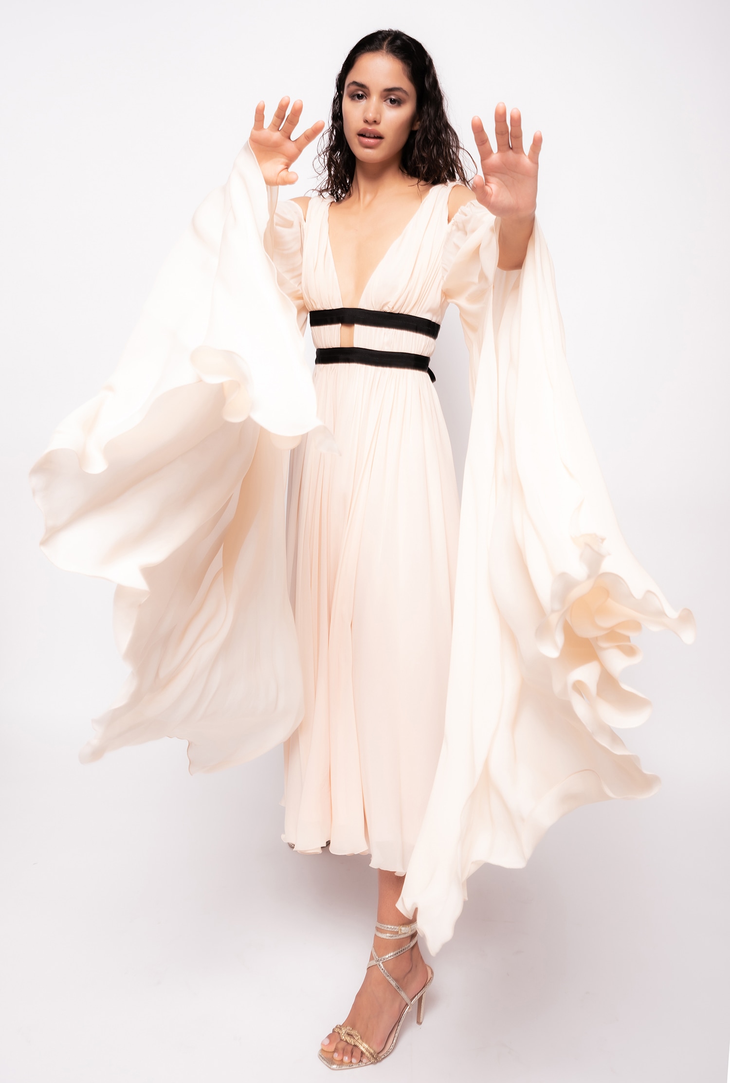 Off-the-shoulder midi dress